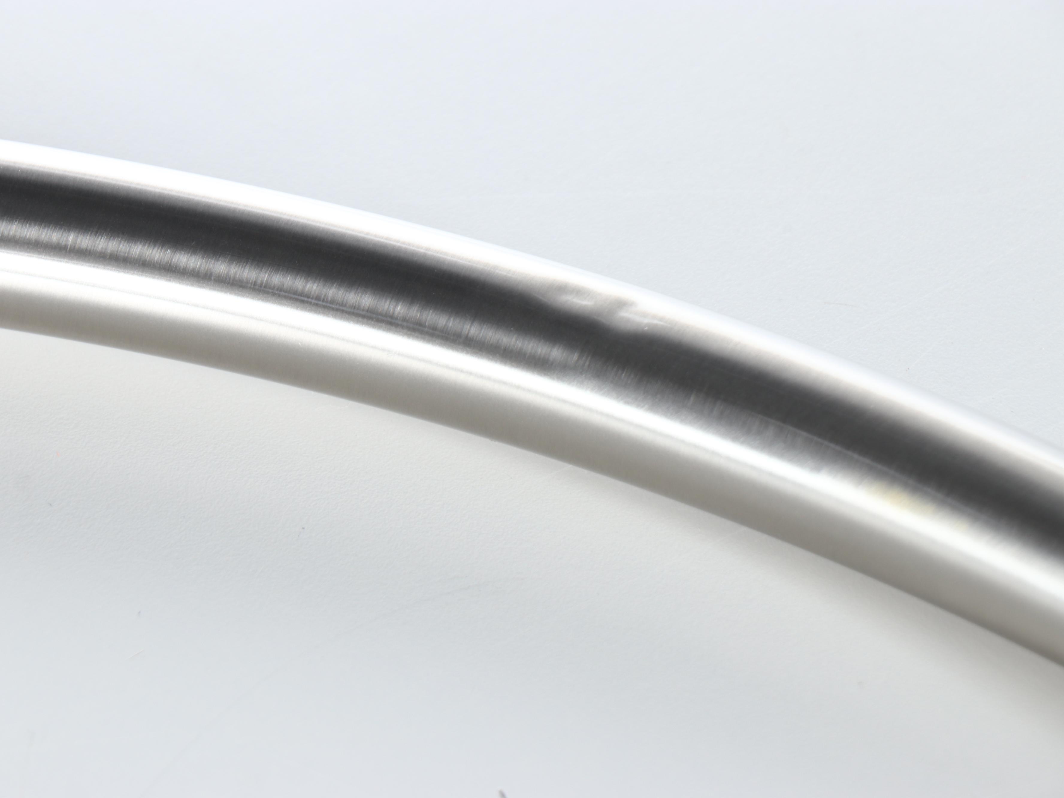 Contemporary Brushed Nickel Oval Shower Ring and Ceiling Supports