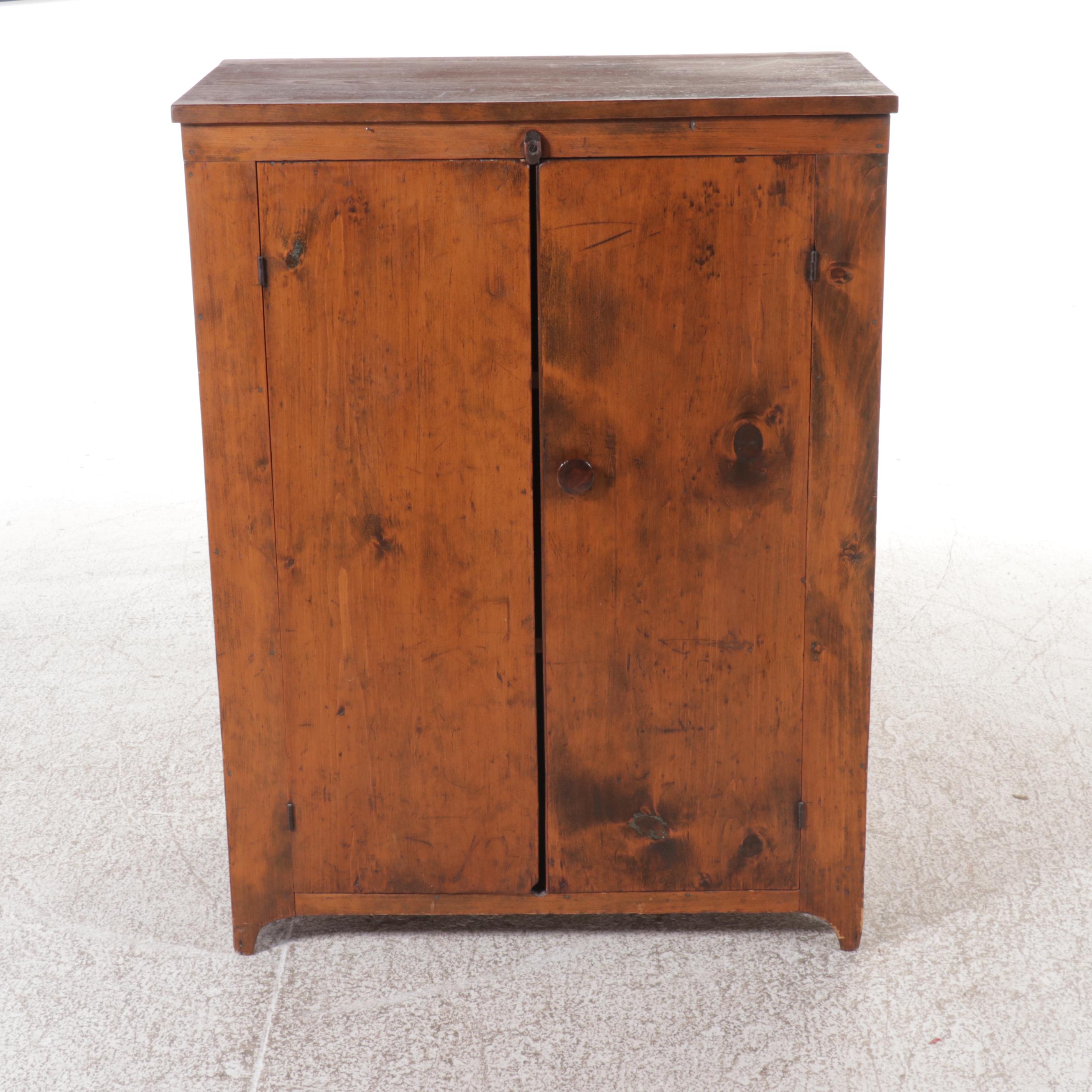 American Primitive Style Wood Cabinet