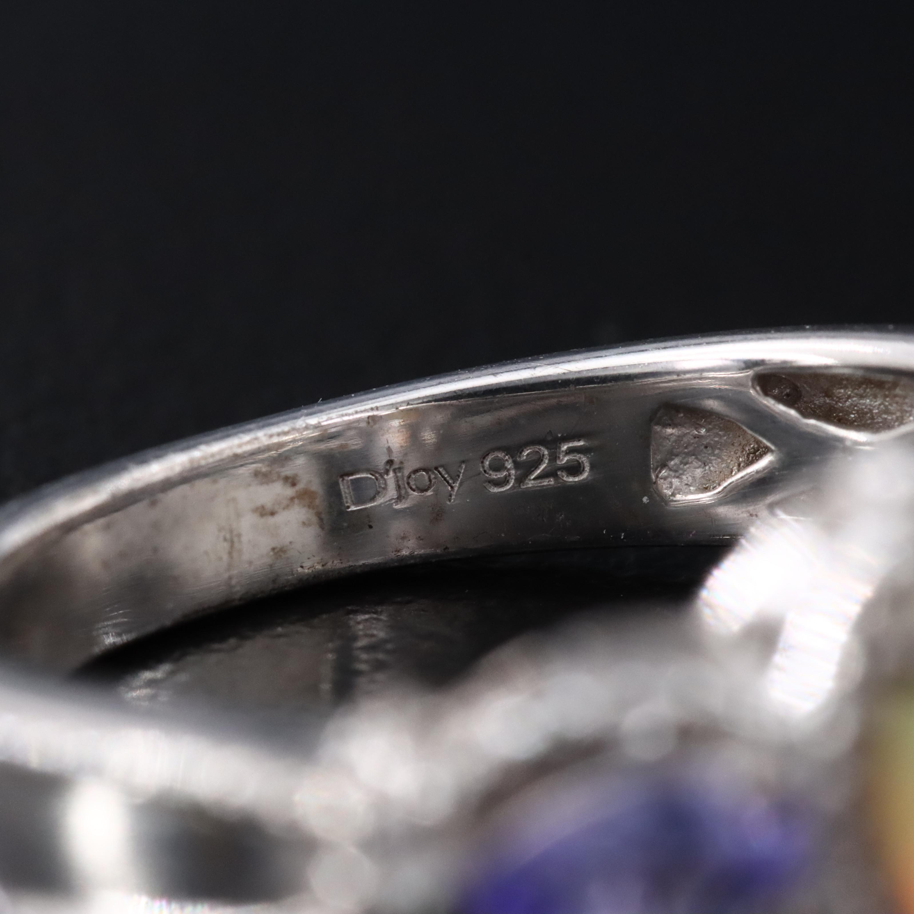 Sterling Opal and Tanzanite Ring