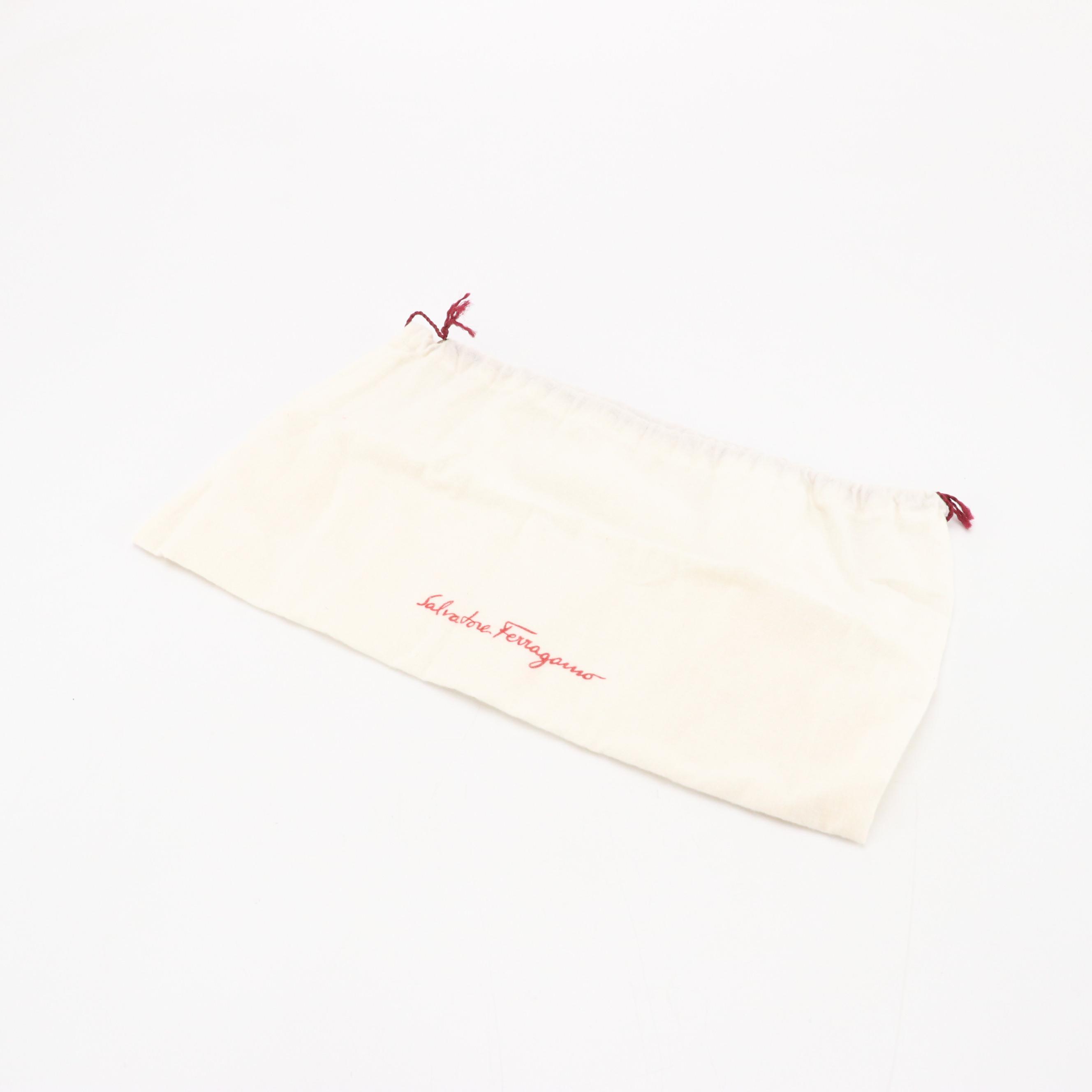 Salvatore Ferragamo Gancini Top Handle Two-Way Bag in White Leather