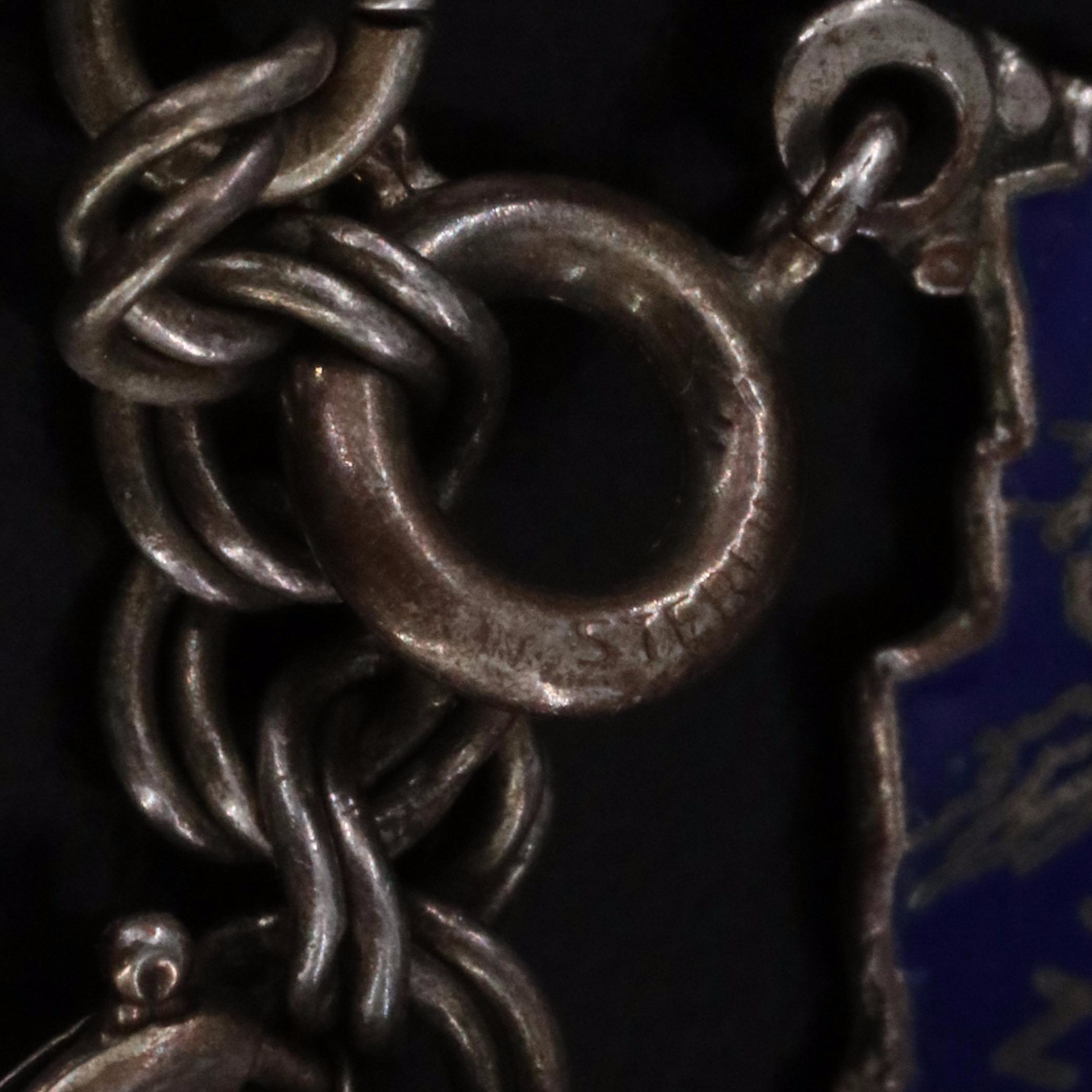 Vintage Sterling Bracelet with Charms and Enamel