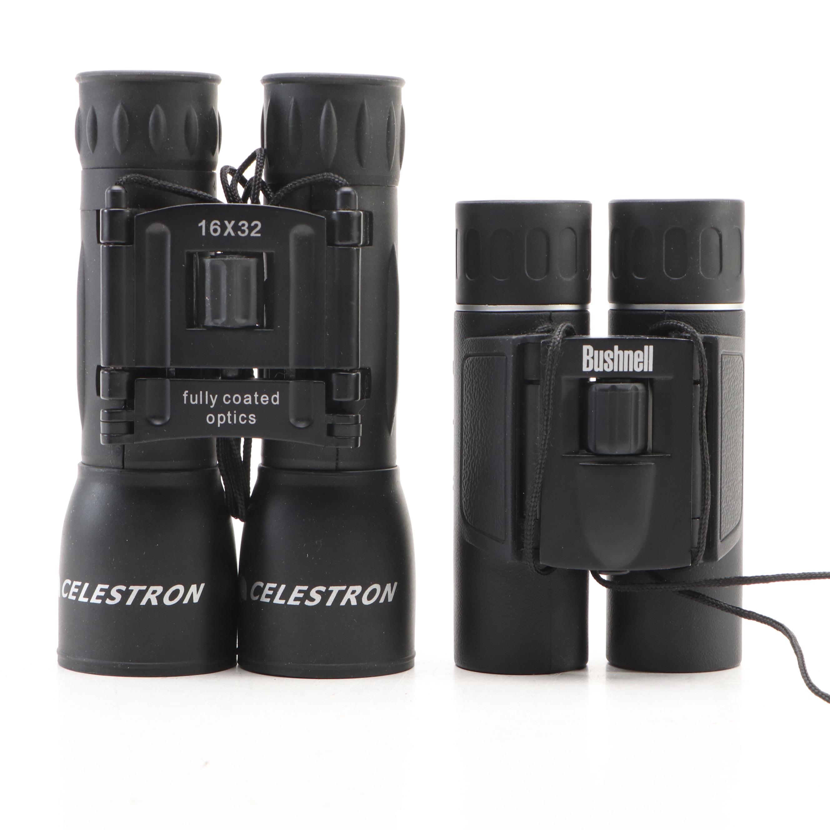 Celestron and Bushnell Binoculars with Cases