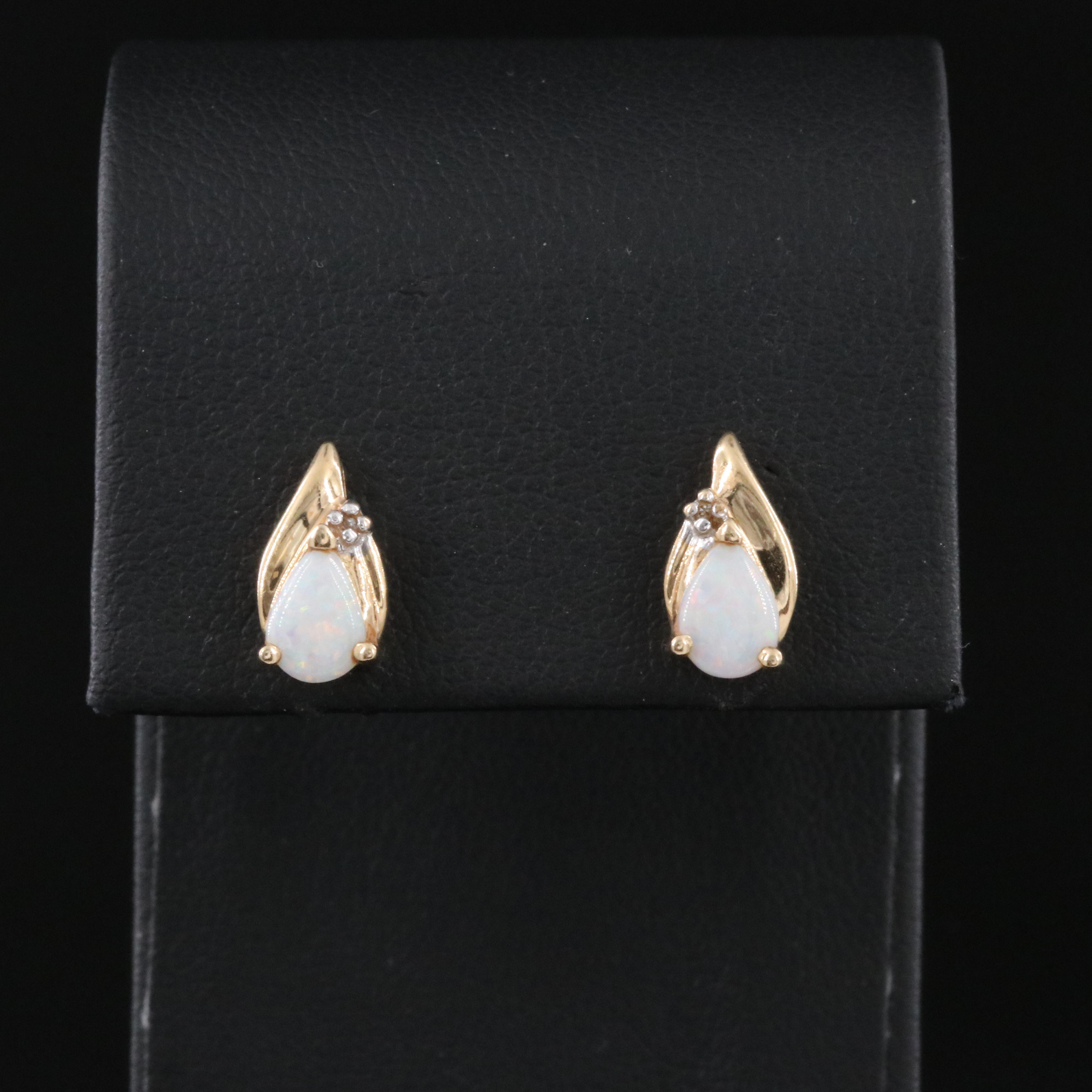 14K Opal and Diamond Earrings