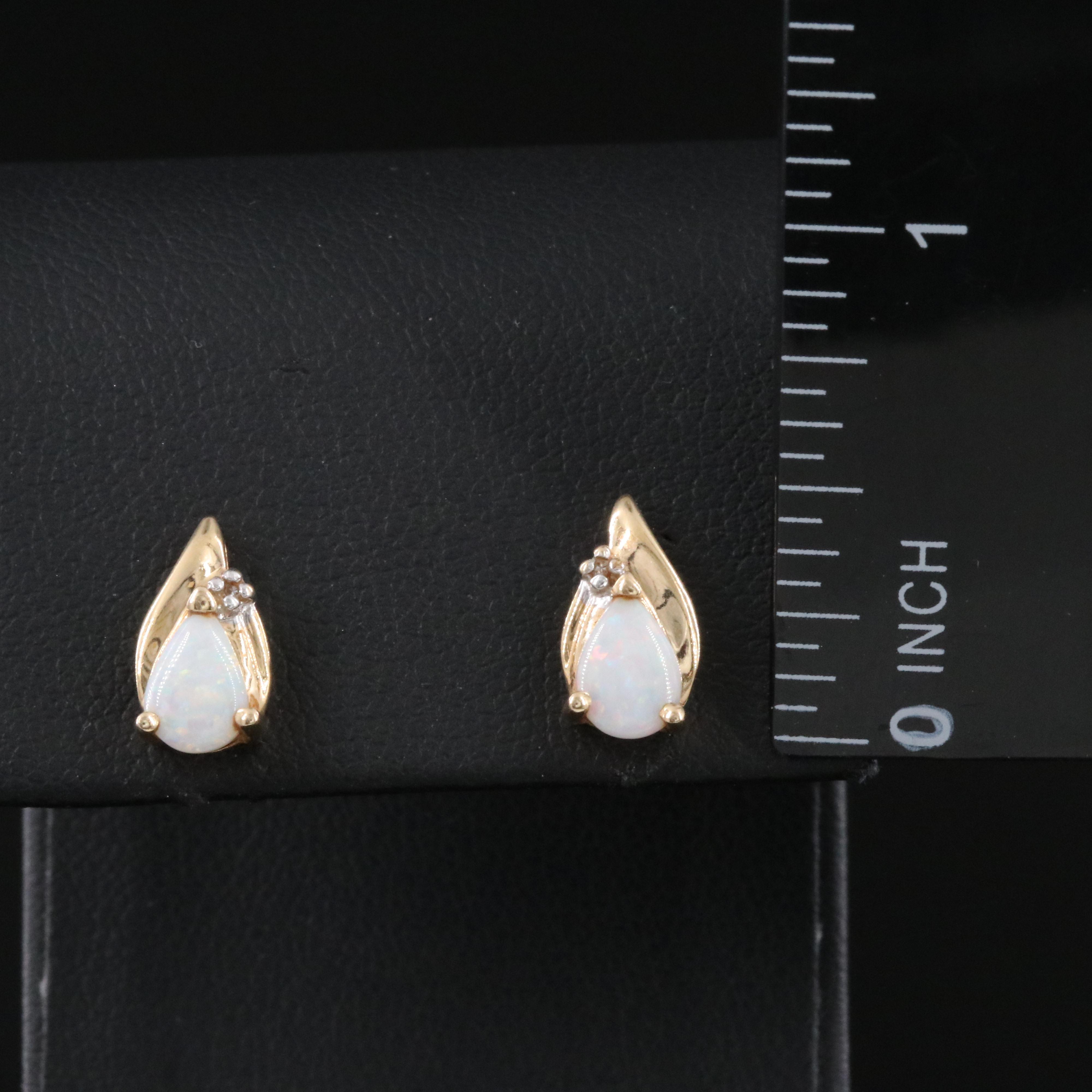 14K Opal and Diamond Earrings