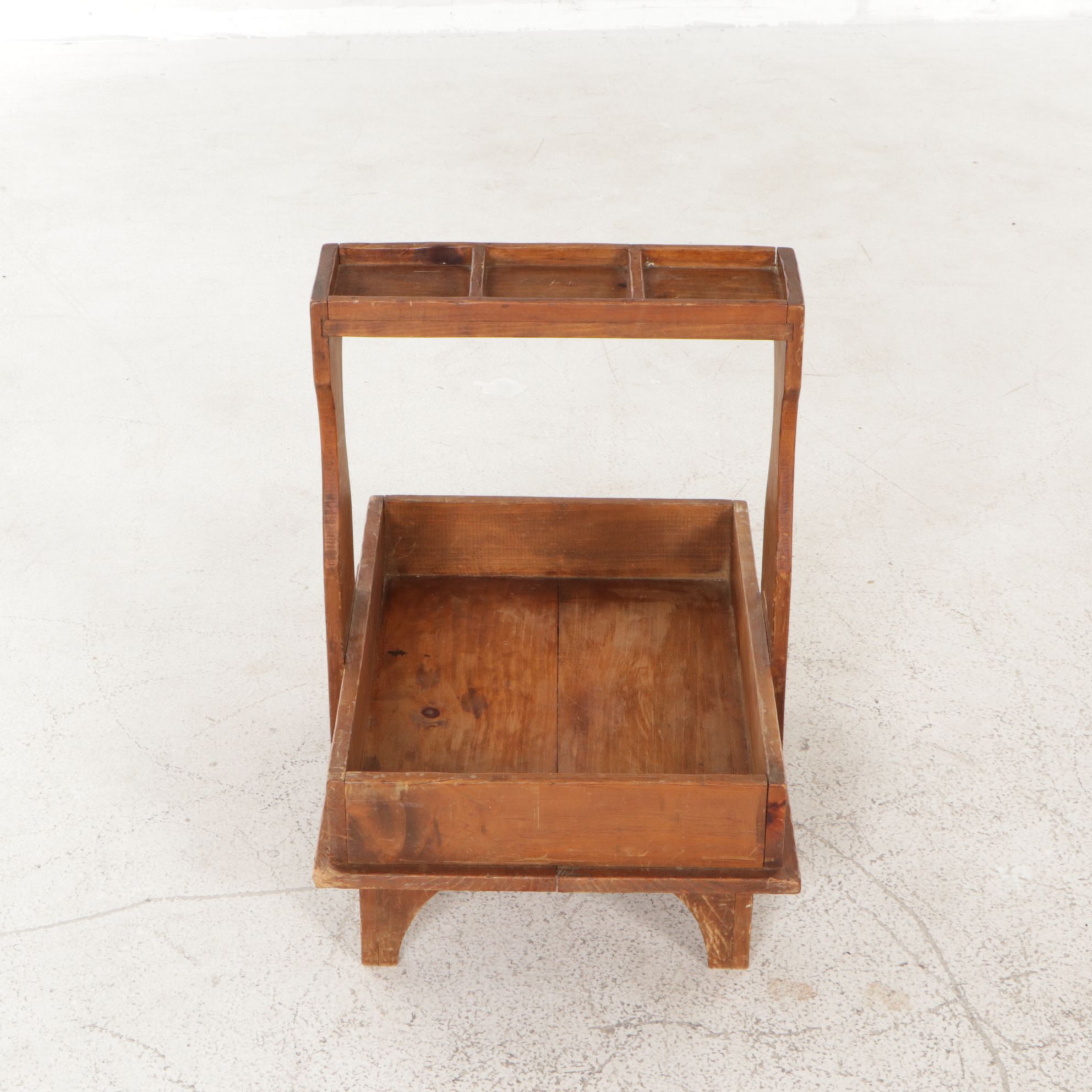 American Primitive Bench-Made Wood Tool Caddy with Wood Spice Rack