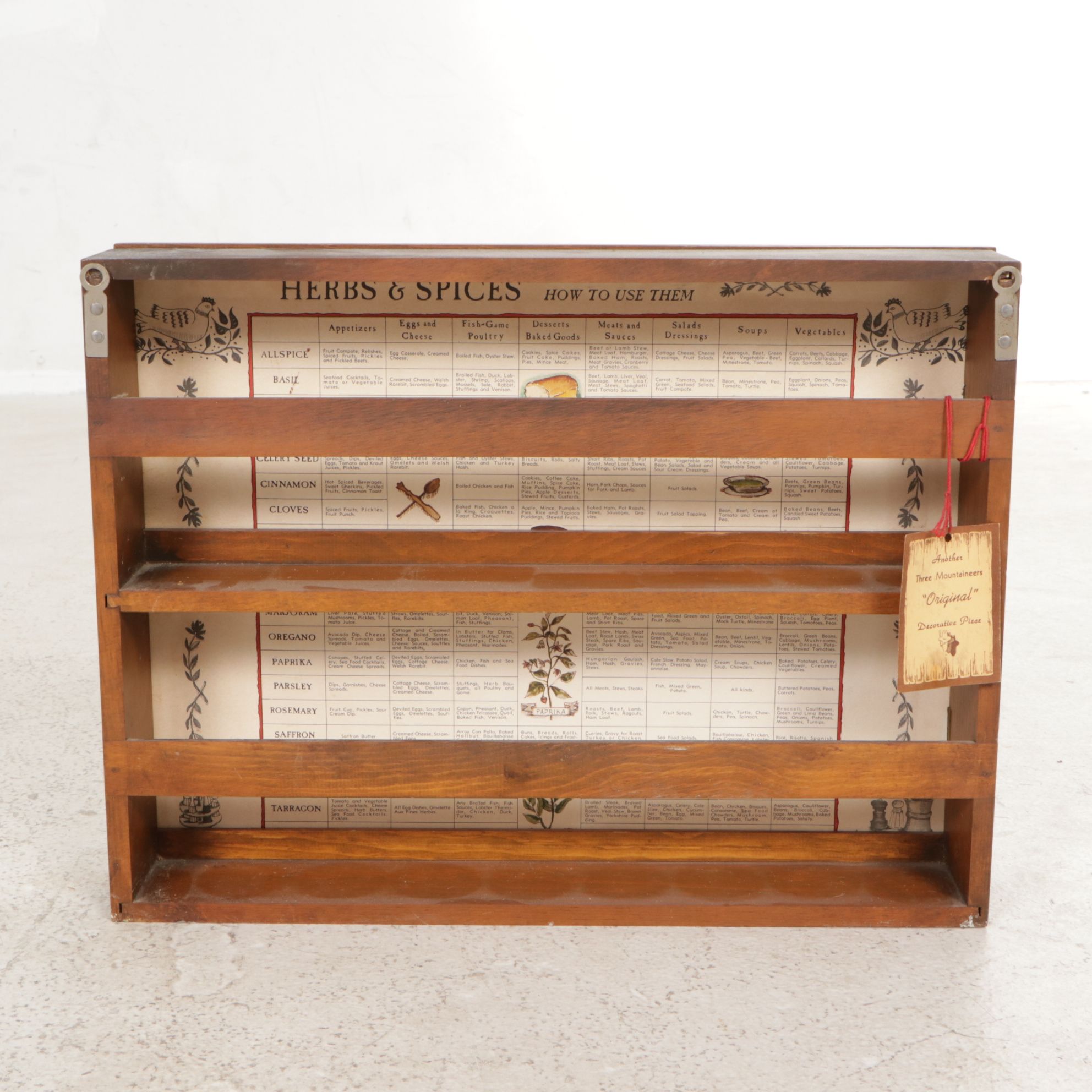 American Primitive Bench-Made Wood Tool Caddy with Wood Spice Rack