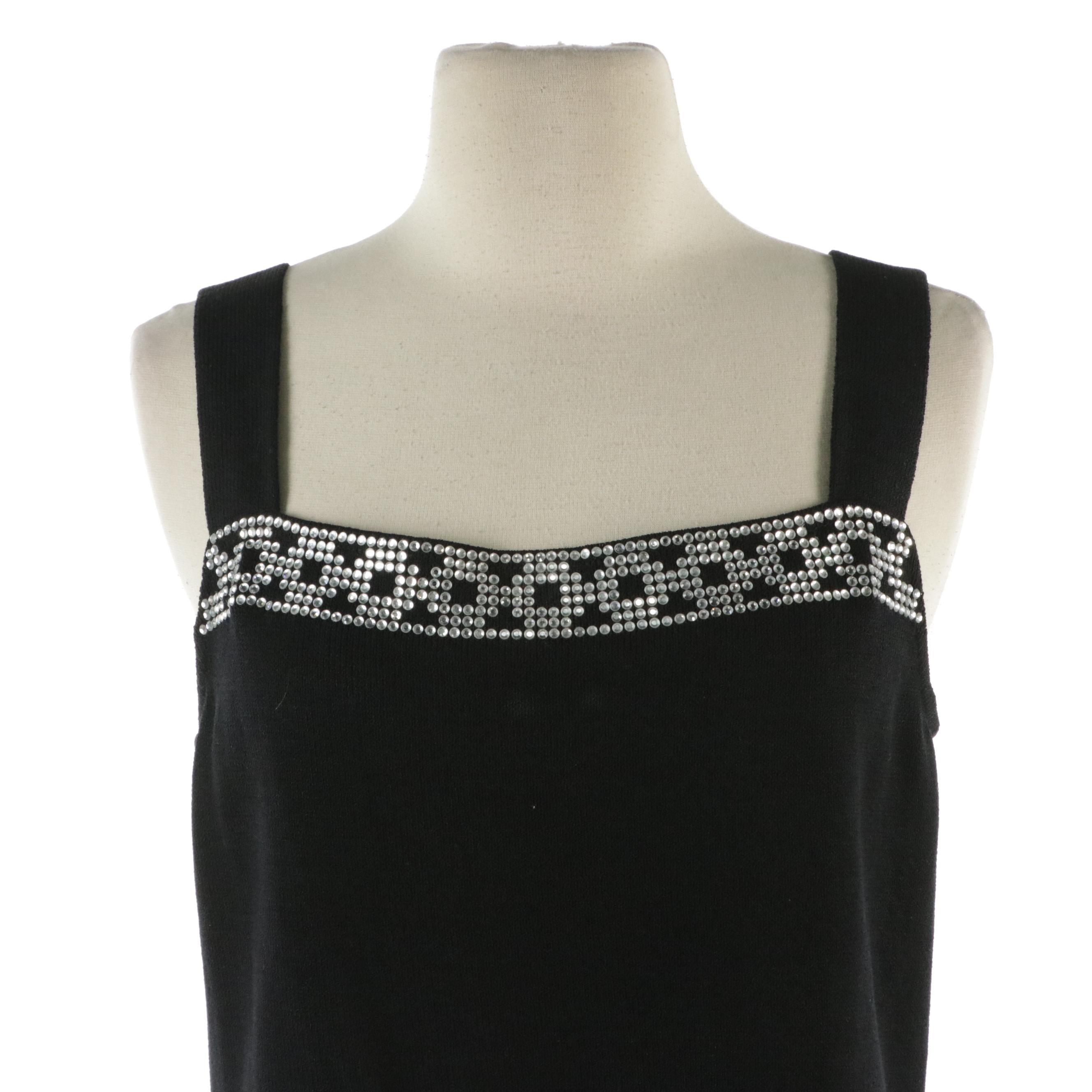 St. John Evening Paillette Sequined Jacket & St. John Embellished Sleeveless Top