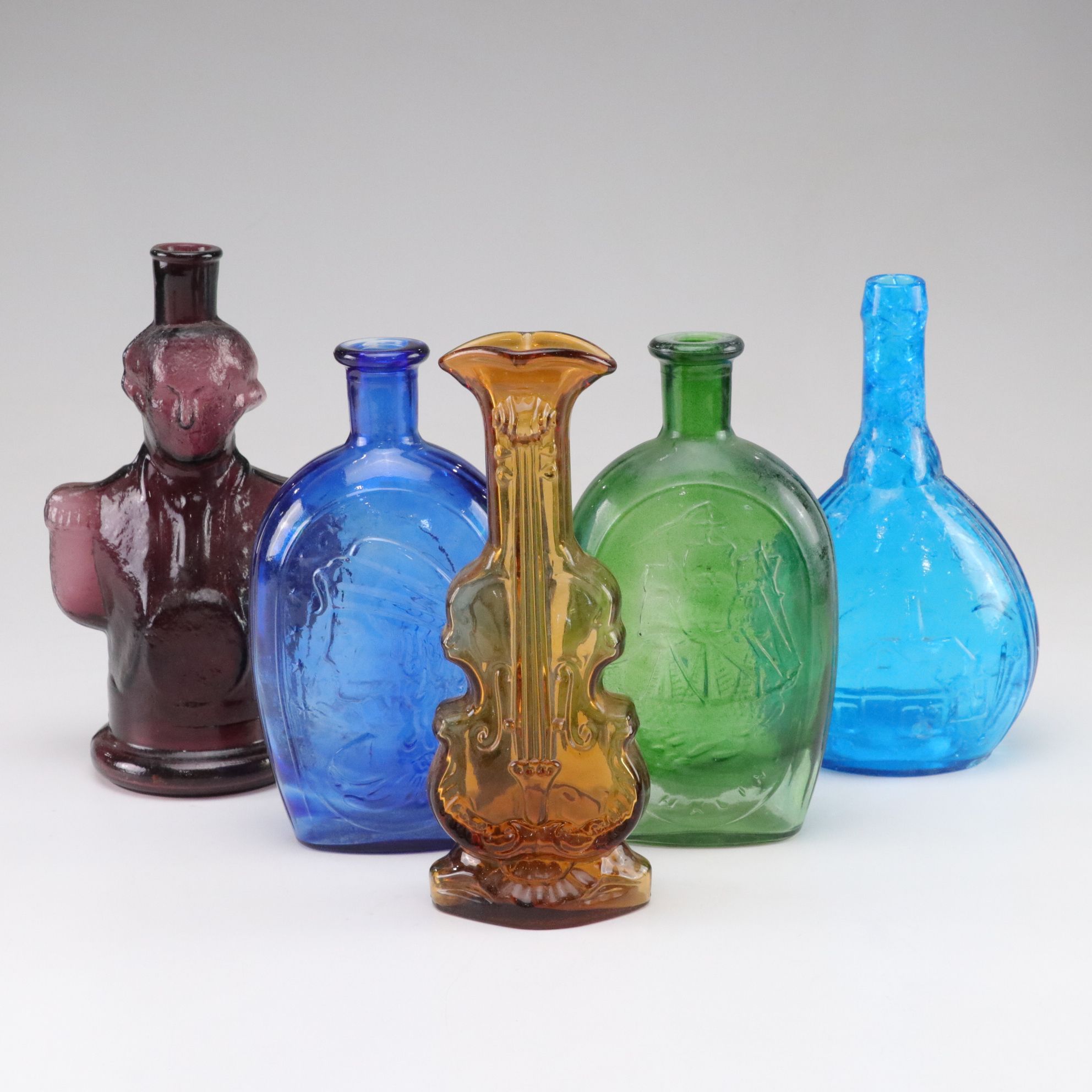 Imperial Glass Cello & Other Colored Glass Bottles