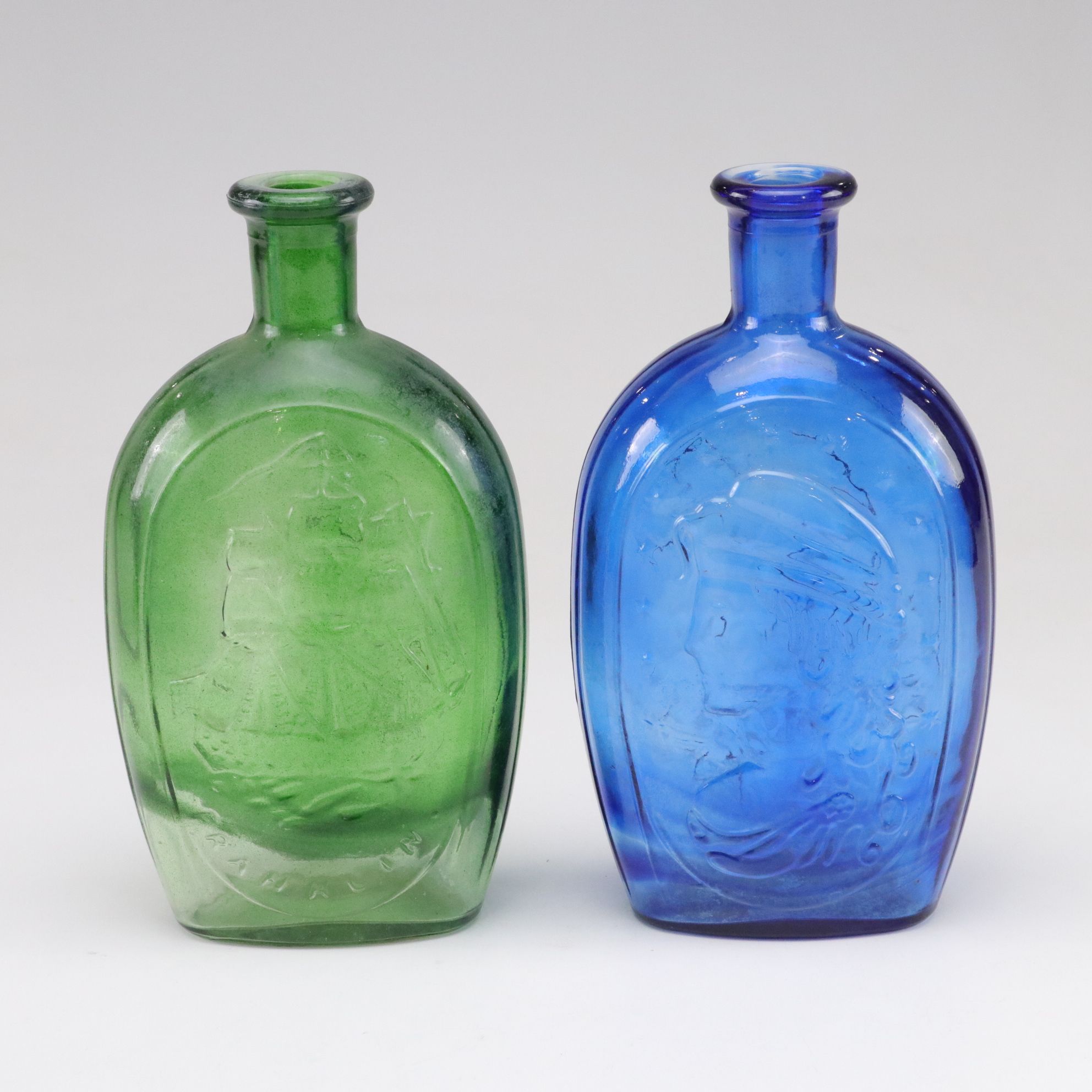 Imperial Glass Cello & Other Colored Glass Bottles
