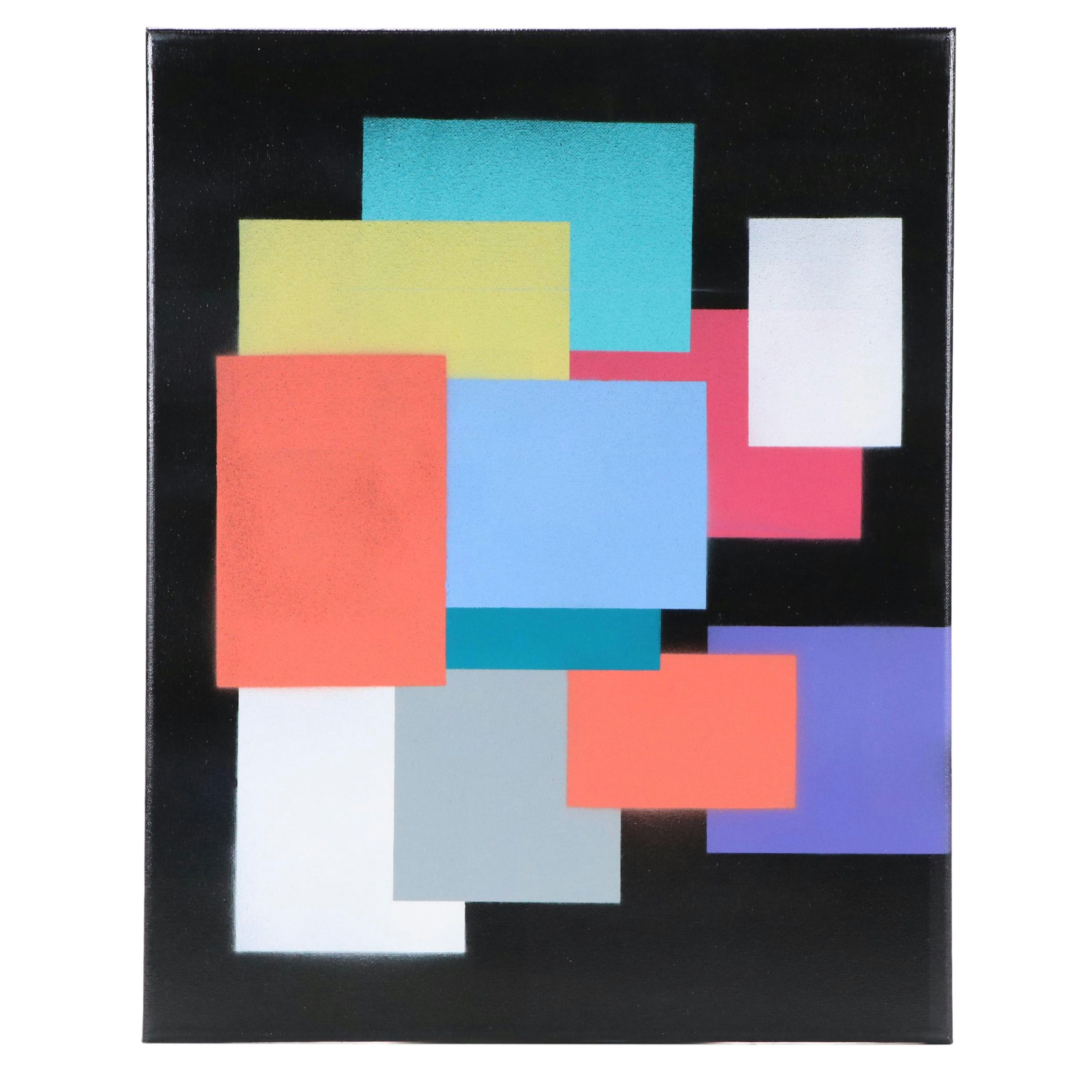 Jason Michael Durham Abstract Geometric Mixed Media Painting "Straight Edge"