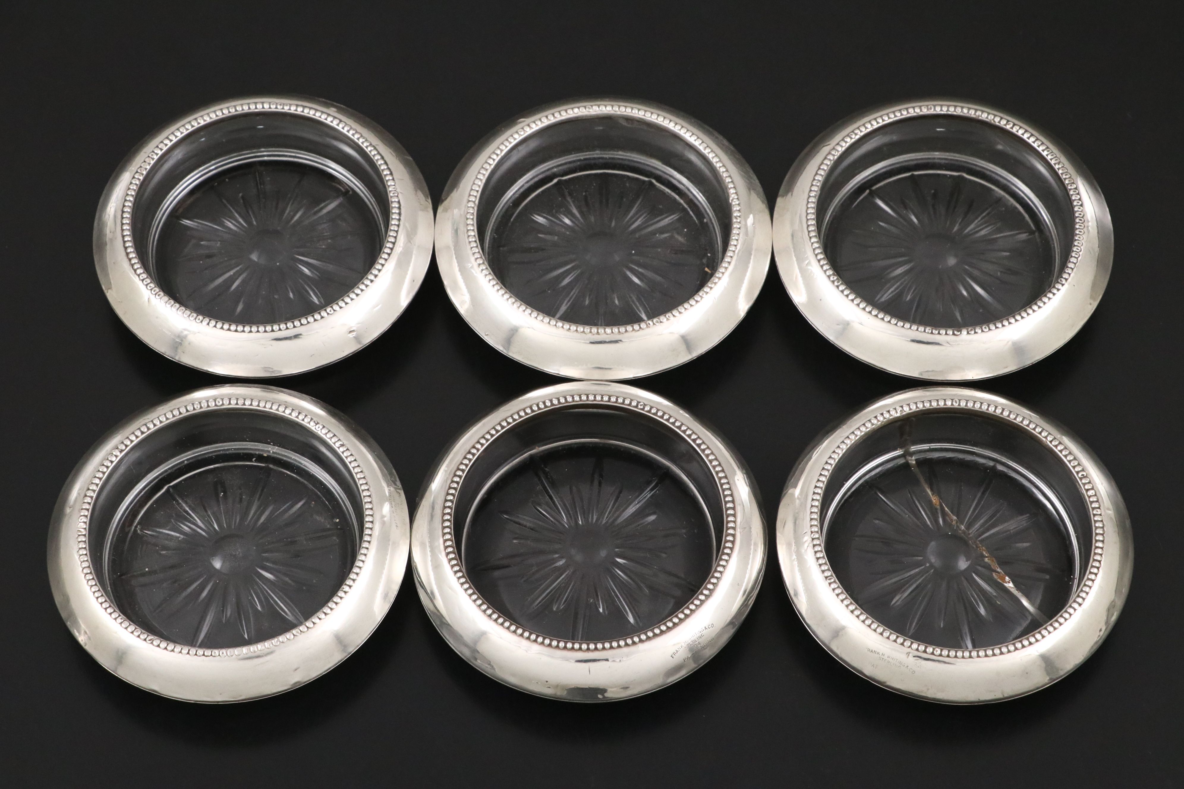 Webster Sterling Foliate Overlay Trivets and Other Coasters, Early to Mid-20th C