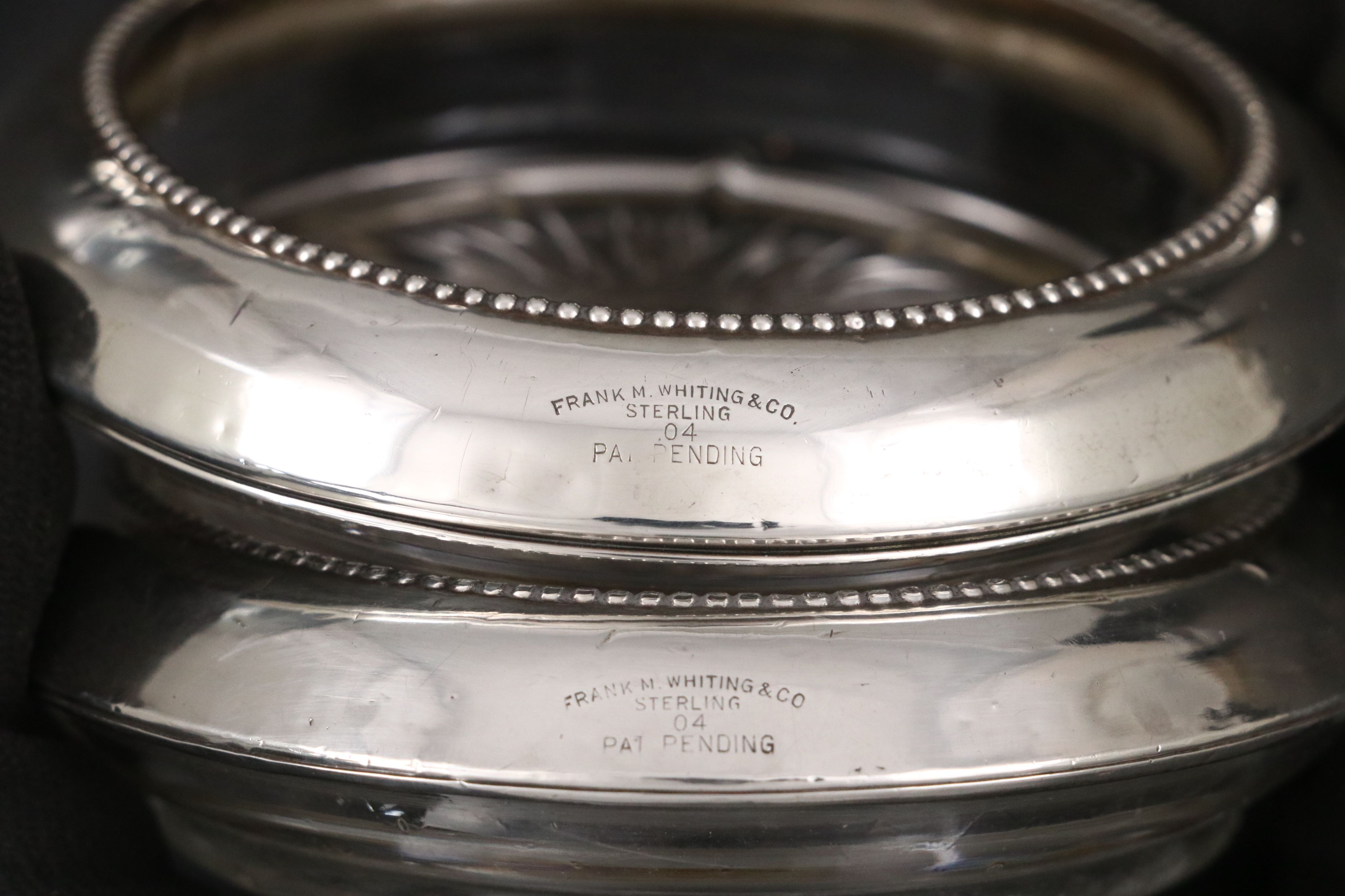 Webster Sterling Foliate Overlay Trivets and Other Coasters, Early to Mid-20th C