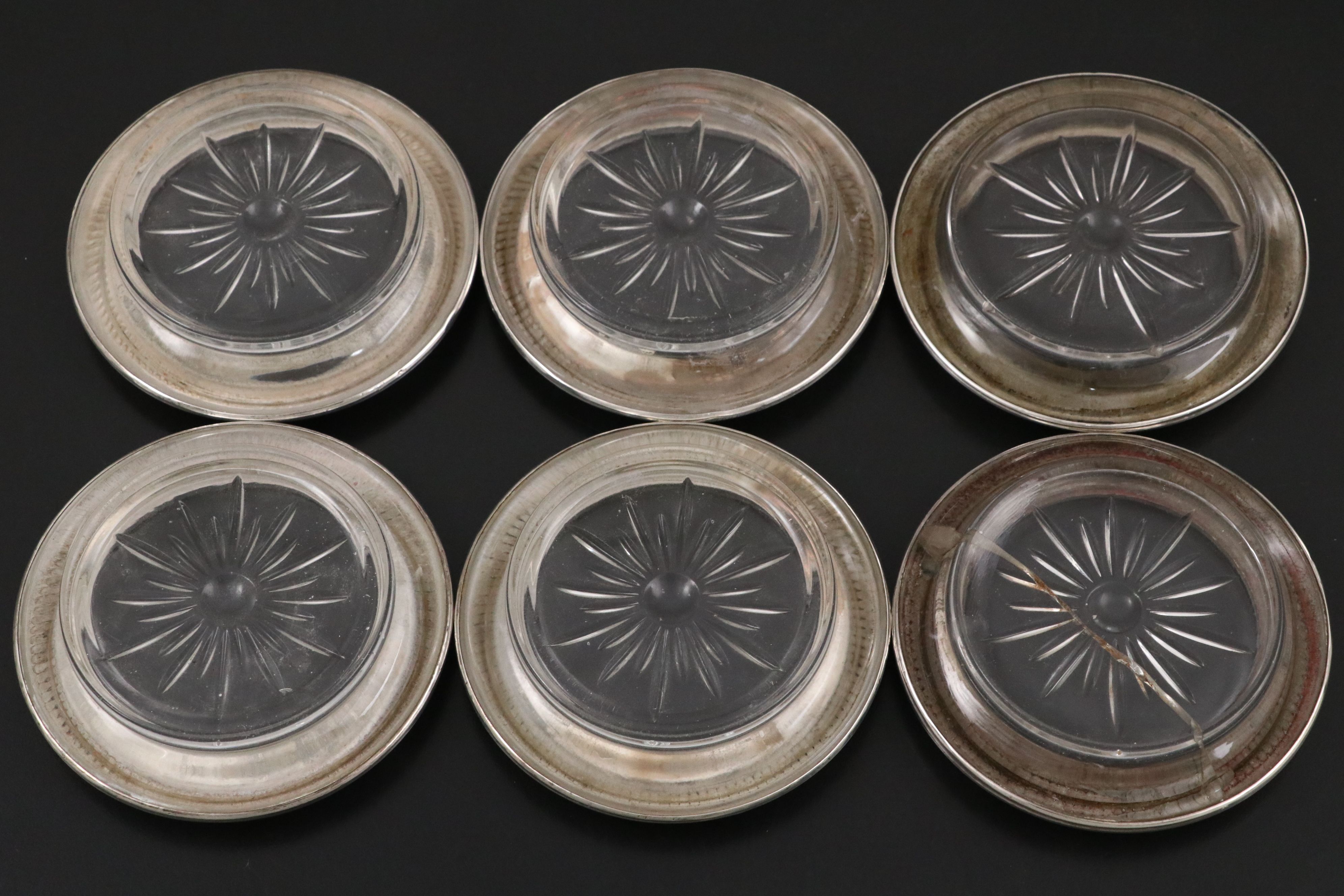 Webster Sterling Foliate Overlay Trivets and Other Coasters, Early to Mid-20th C