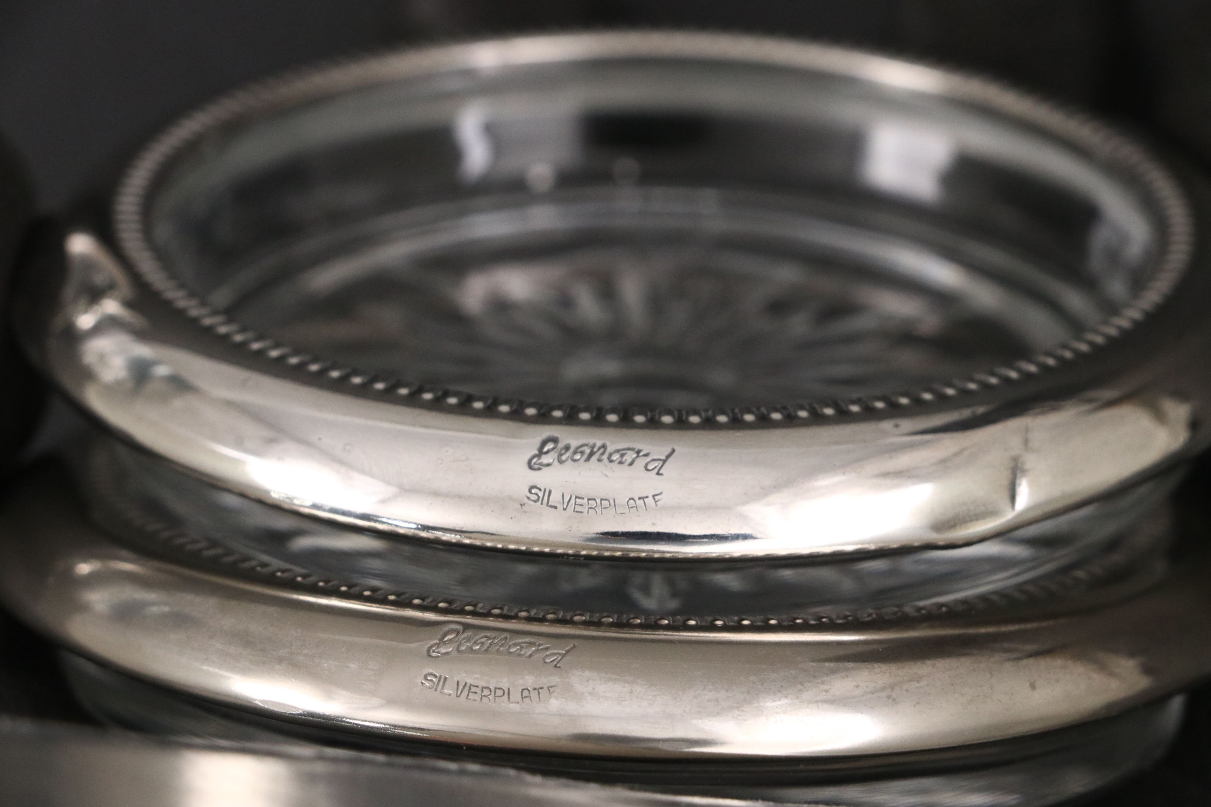 Webster Sterling Foliate Overlay Trivets and Other Coasters, Early to Mid-20th C