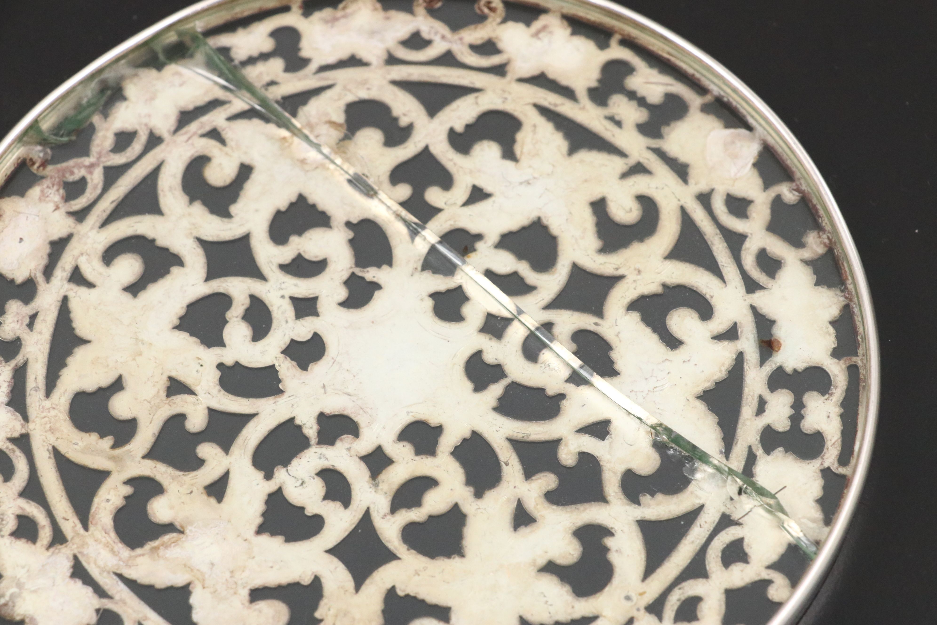 Webster Sterling Foliate Overlay Trivets and Other Coasters, Early to Mid-20th C