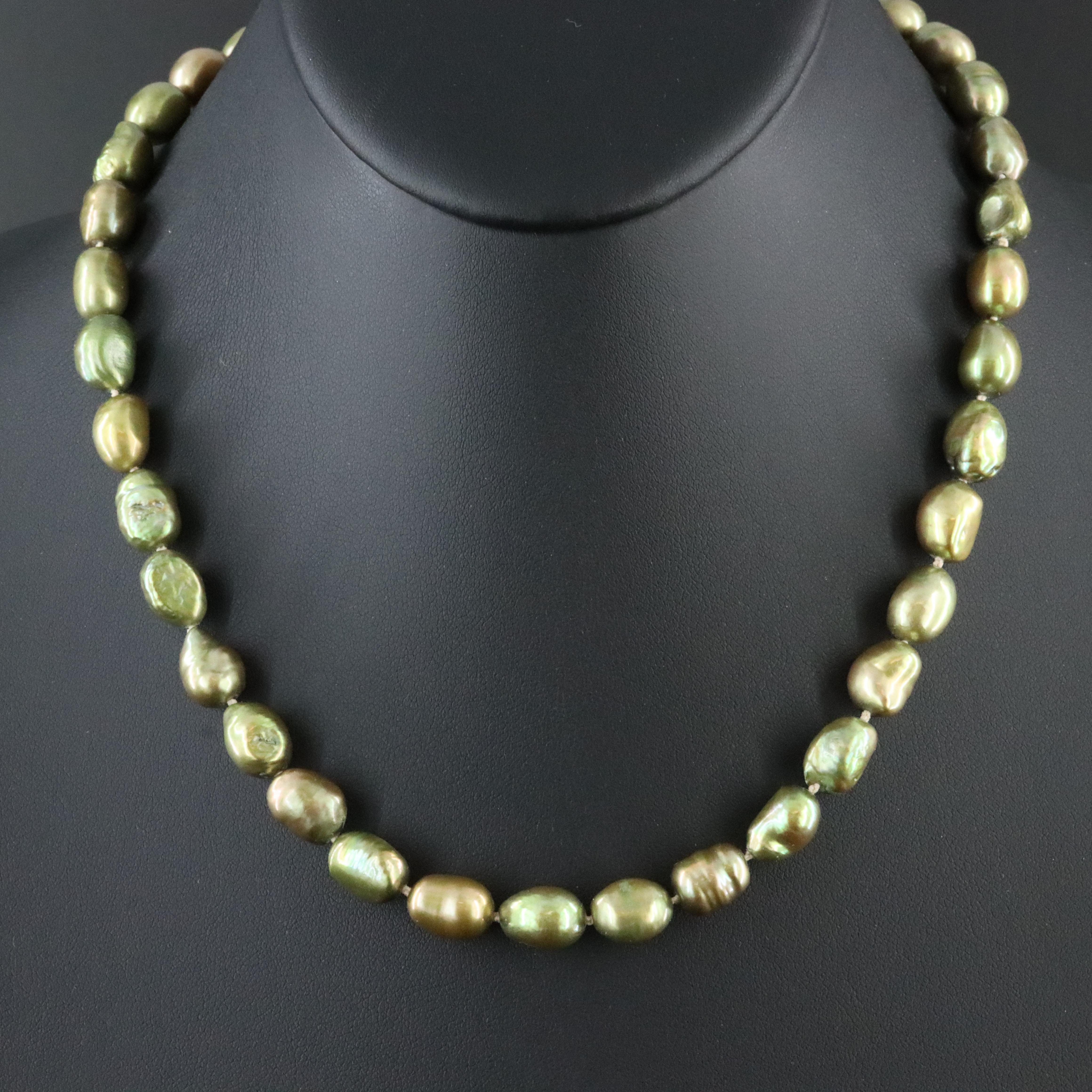 8.00 × 11.00 MM Pearl Necklace with 14K Clasp