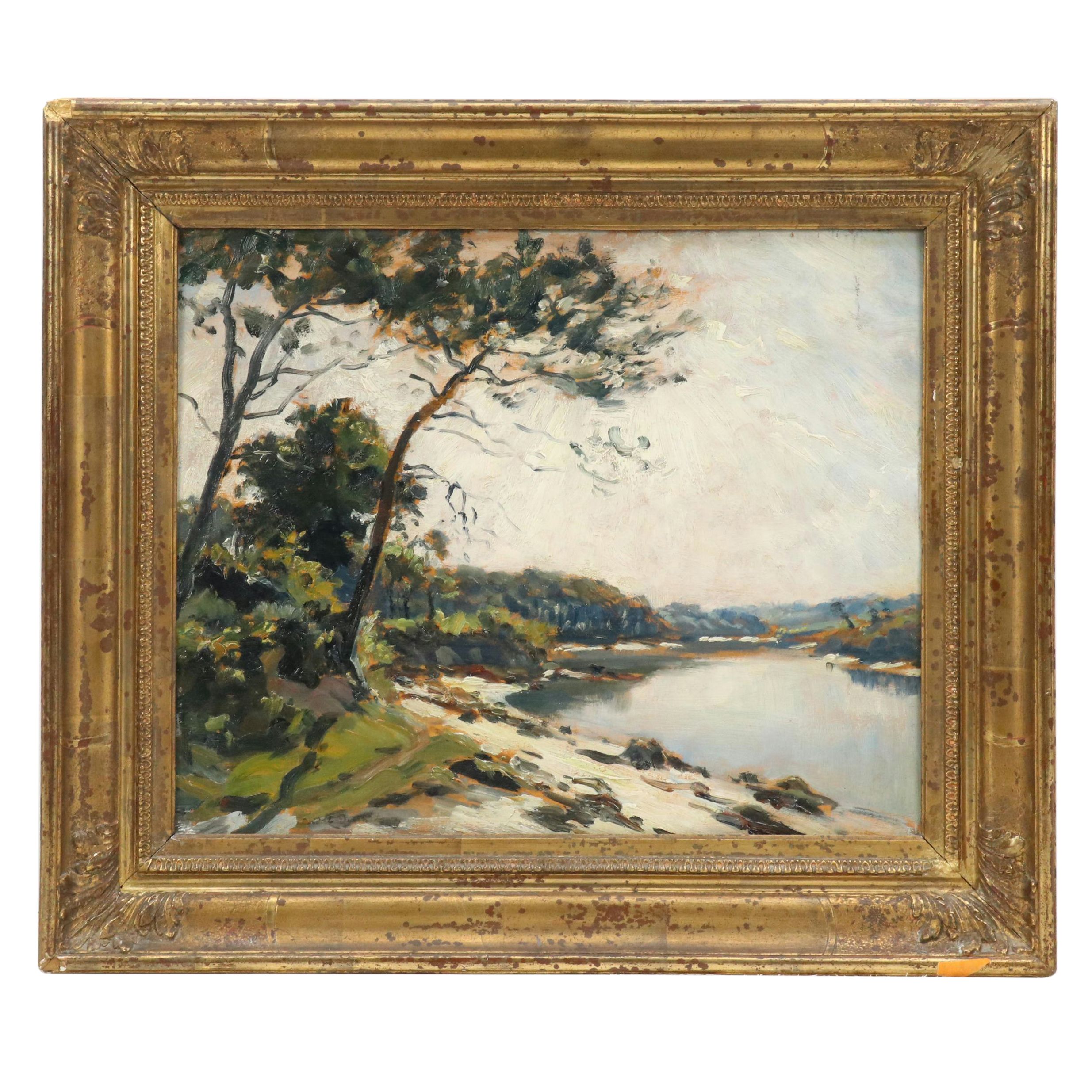 Riverside Landscape Oil Painting "Grève de Toulven"