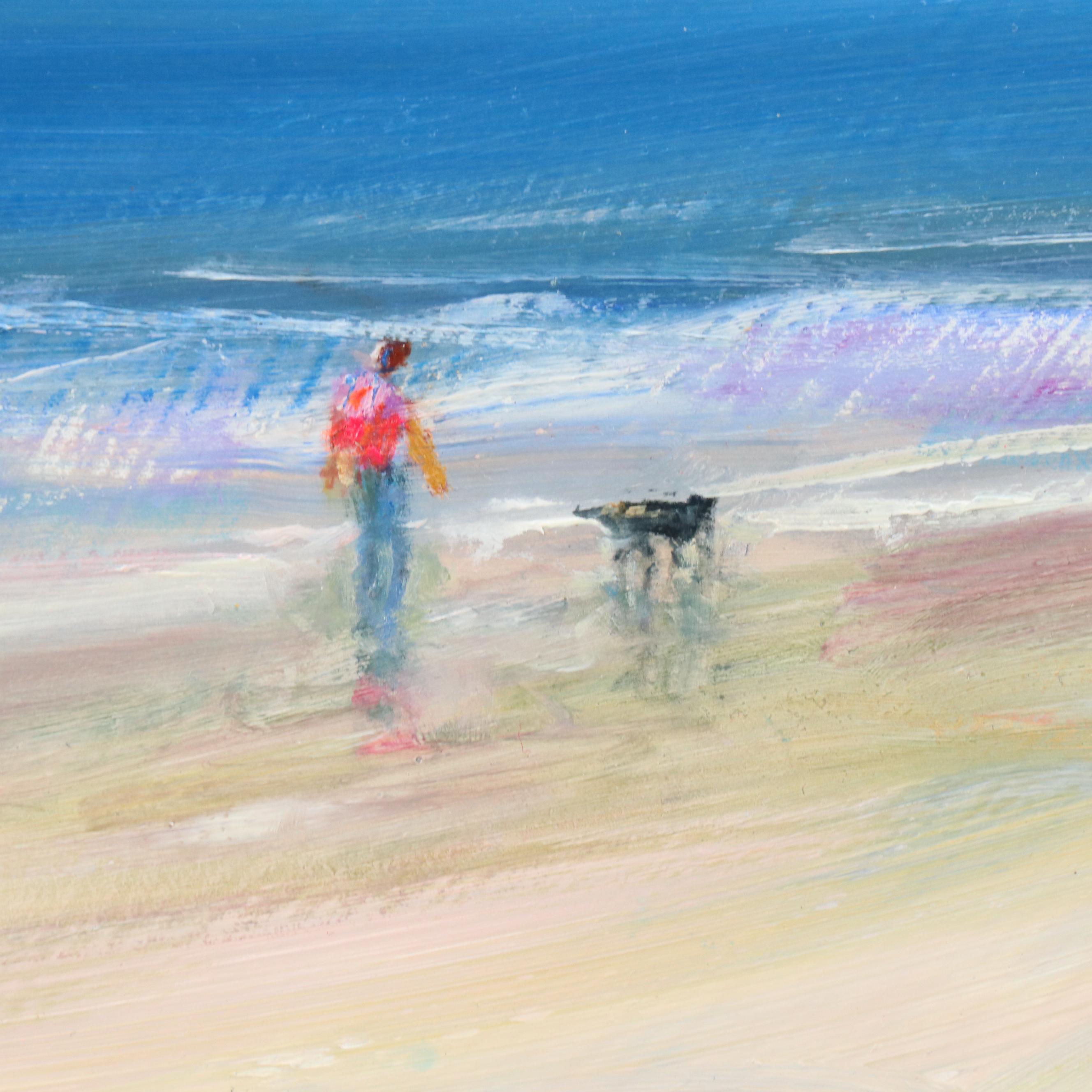 Nino Pippa Oil Painting "Cape Hatteras, Best Friends Walk On The Beach," 2016