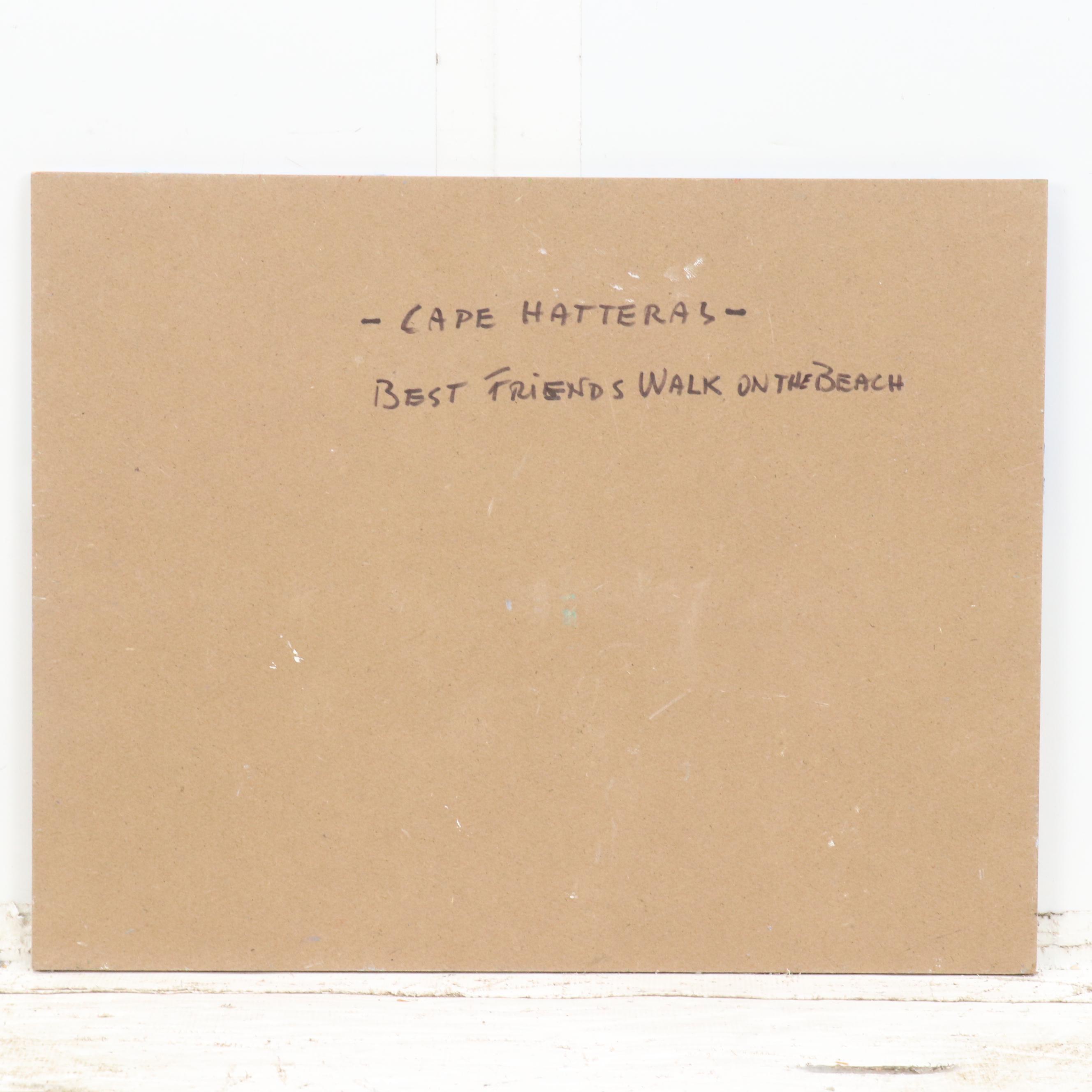 Nino Pippa Oil Painting "Cape Hatteras, Best Friends Walk On The Beach," 2016