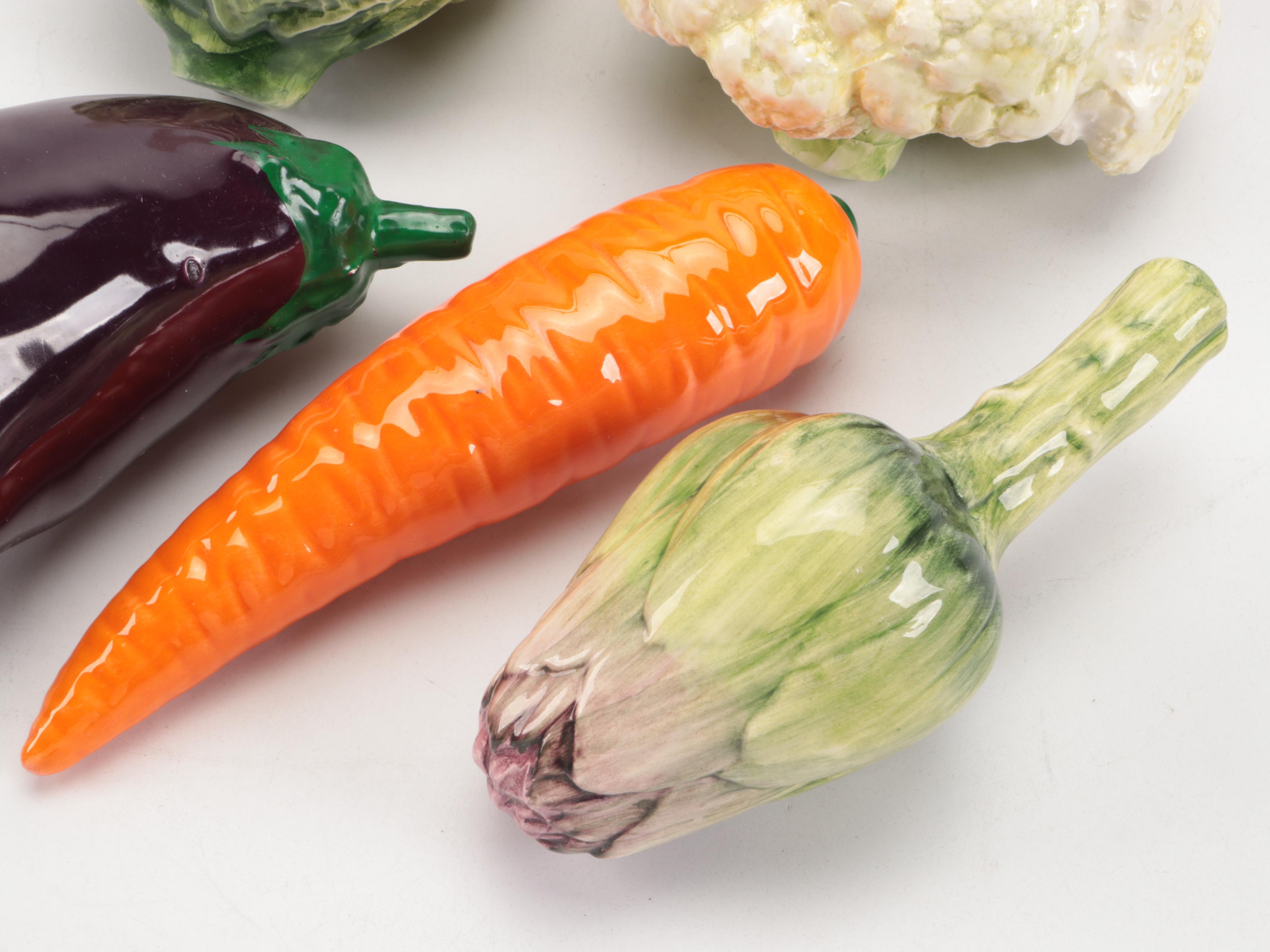 Fitz & Floyd Ceramic Basket with Decorative Vegetables
