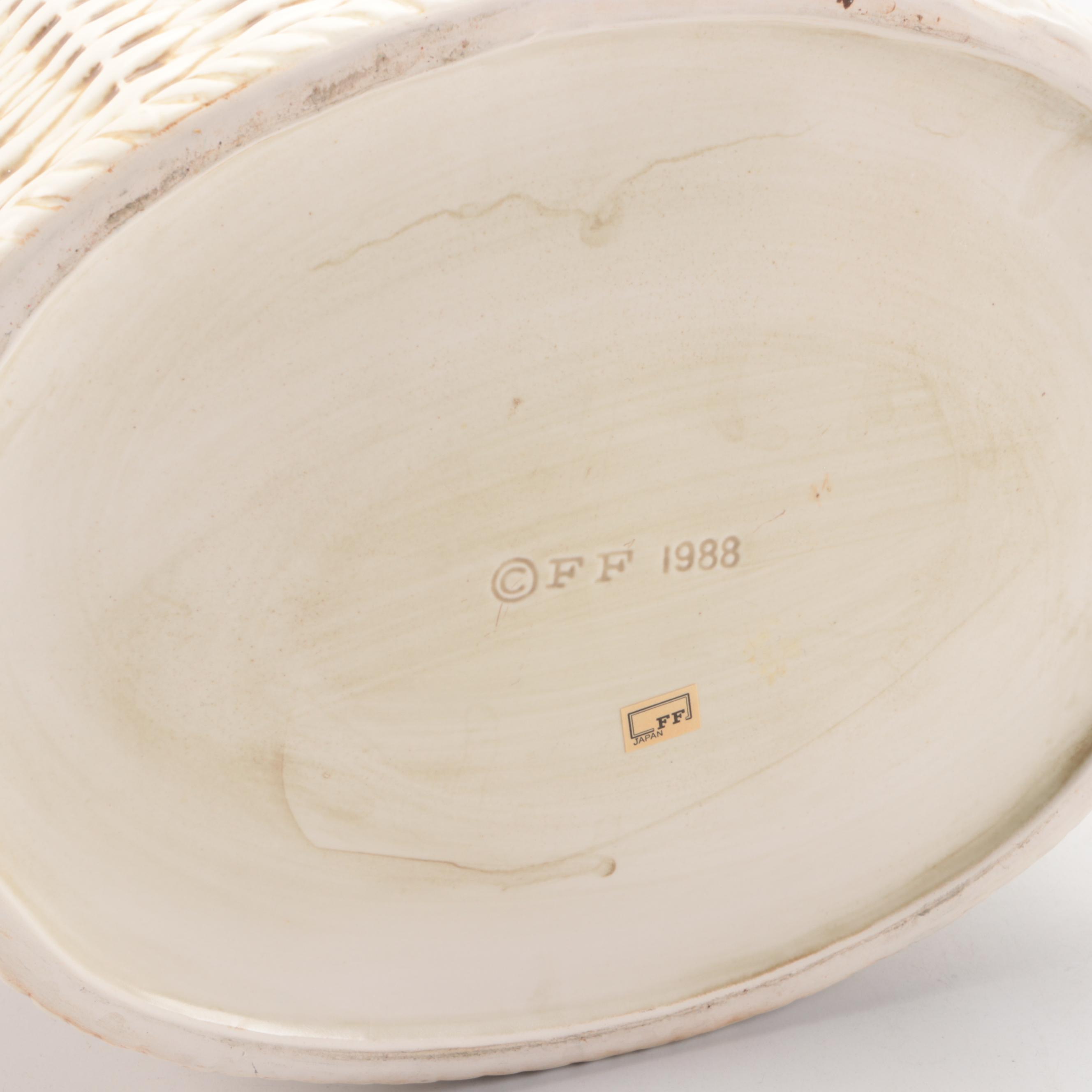 Fitz & Floyd Ceramic Basket with Decorative Vegetables