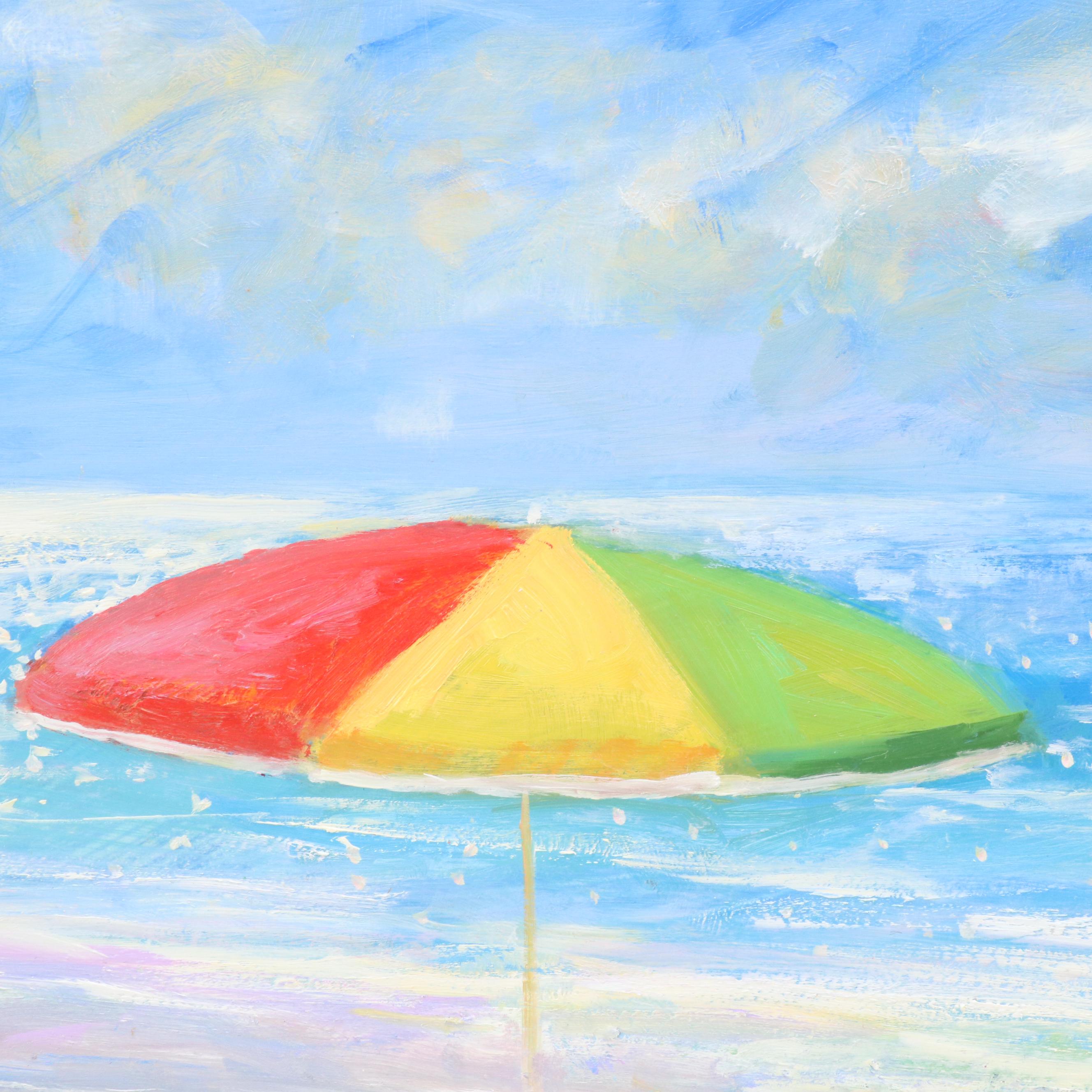 Nino Pippa Oil Painting "Cape Hatteras, Three's Company At The Beach," 2018