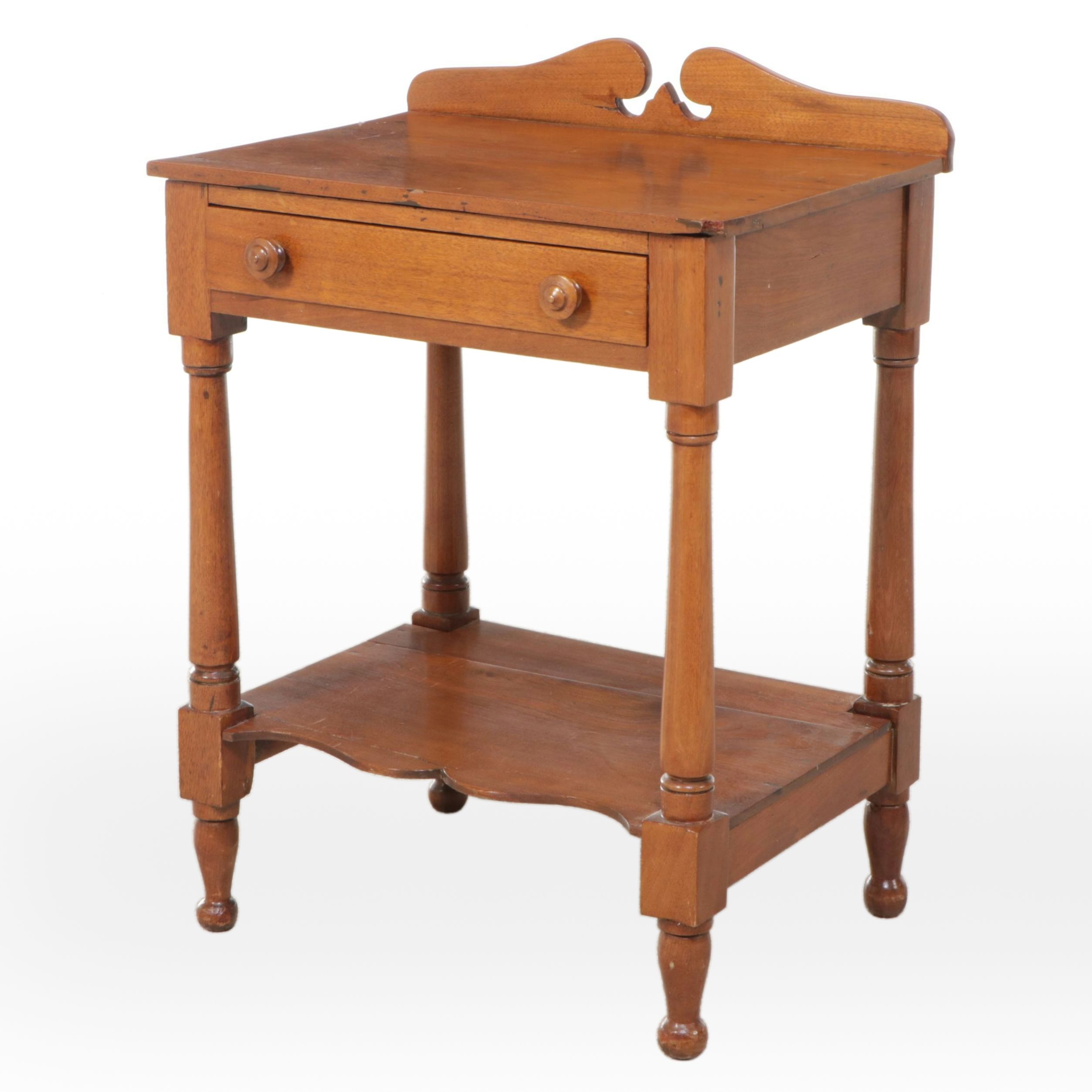 Sheraton Walnut Two-Tier Nightstand