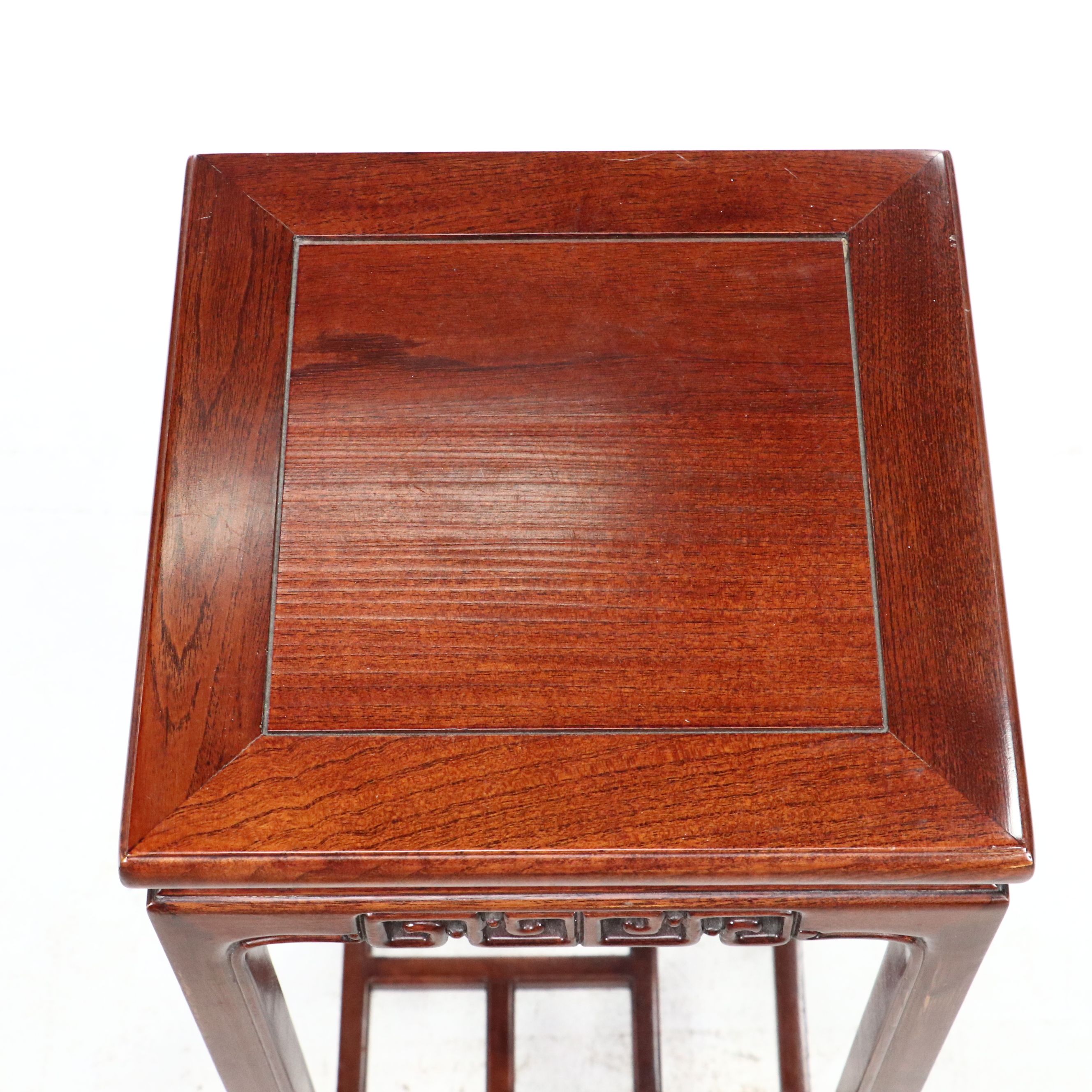 Chinese Style Carved Mahogany Plant Stand, Late 20th to 21st Century
