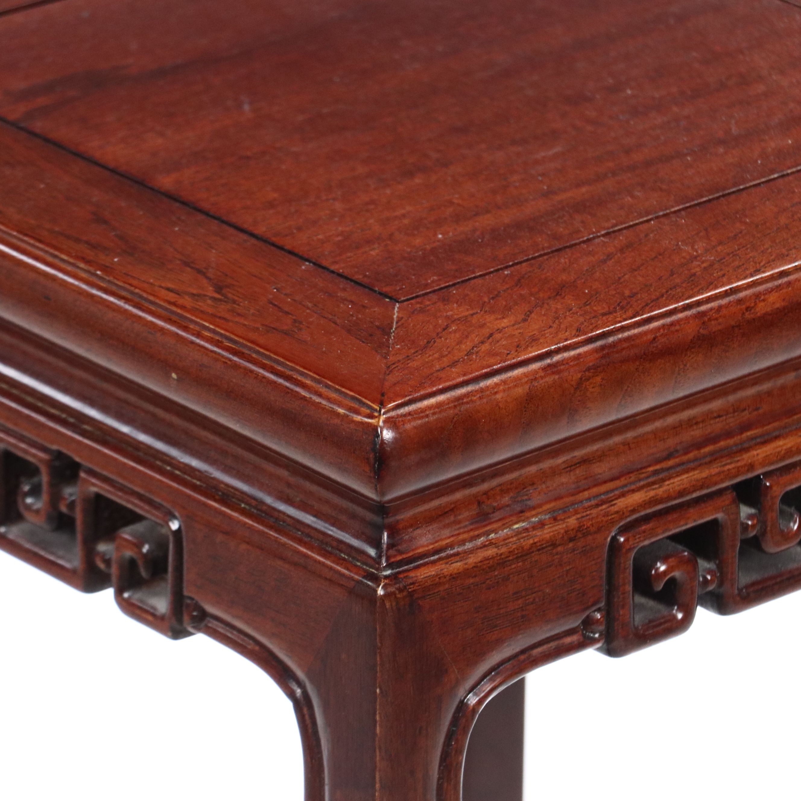 Chinese Style Carved Mahogany Plant Stand, Late 20th to 21st Century