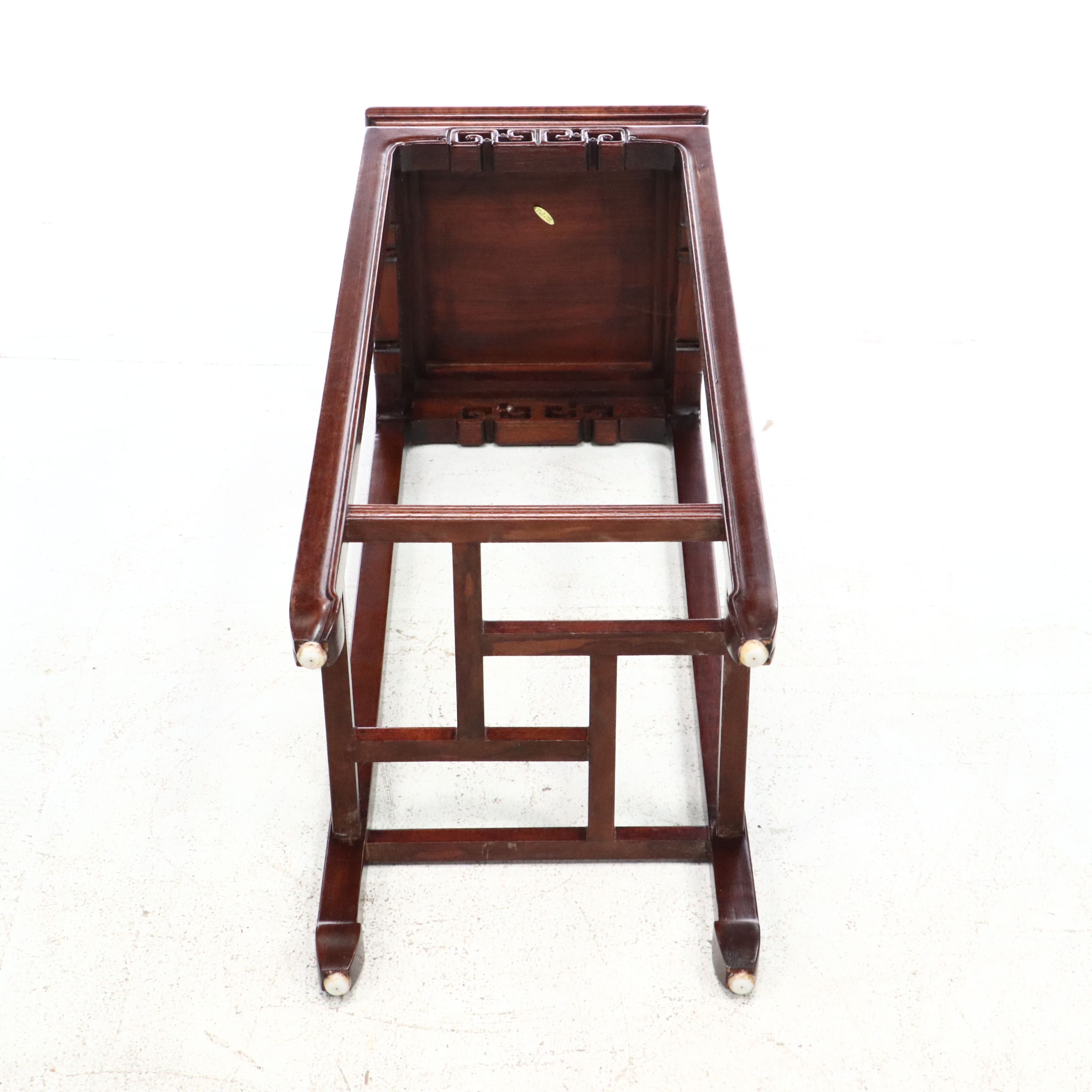 Chinese Style Carved Mahogany Plant Stand, Late 20th to 21st Century