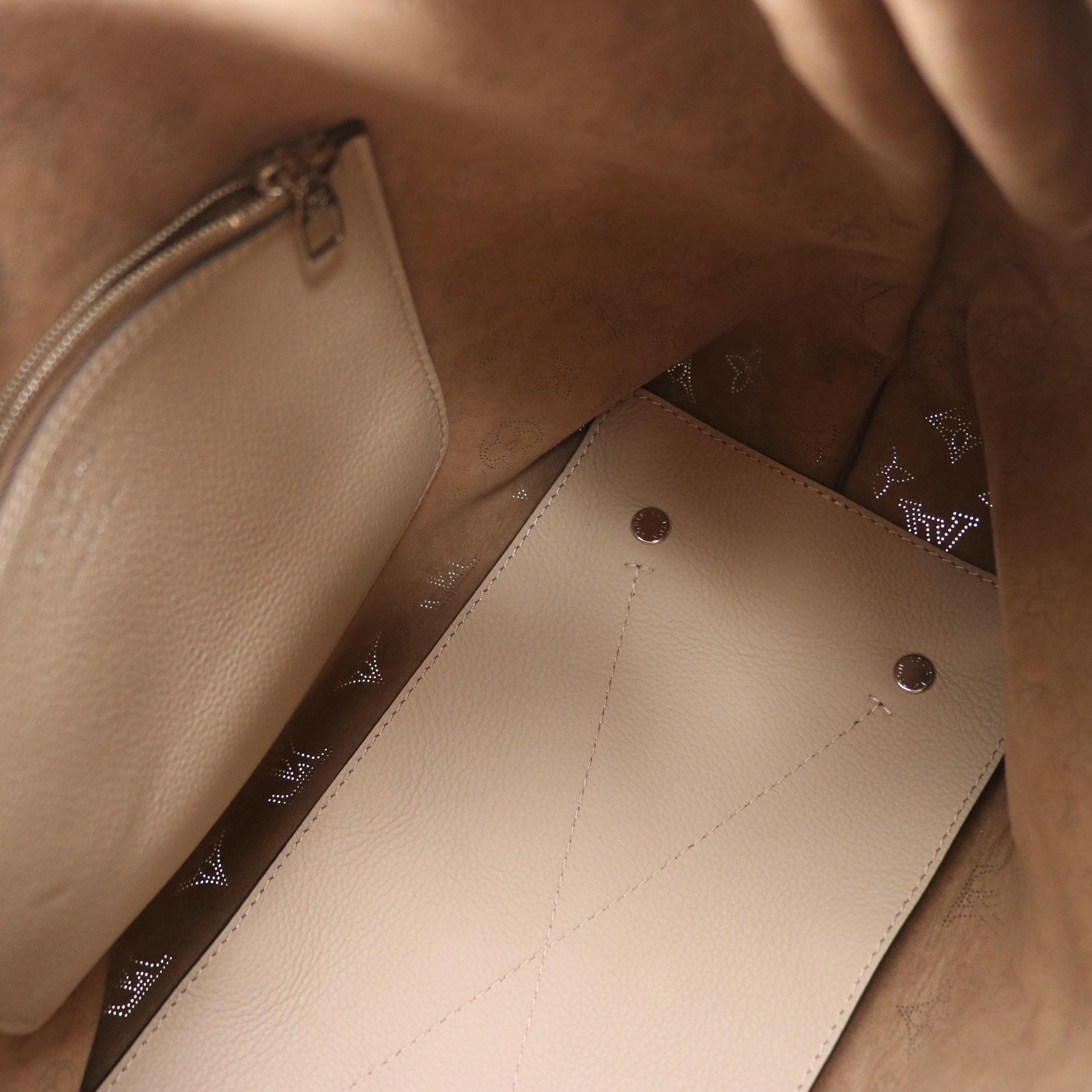 Louis Vuitton Carmel Hobo Bag in 'Galet Gray' Monogram Mahina Calfskin Leather