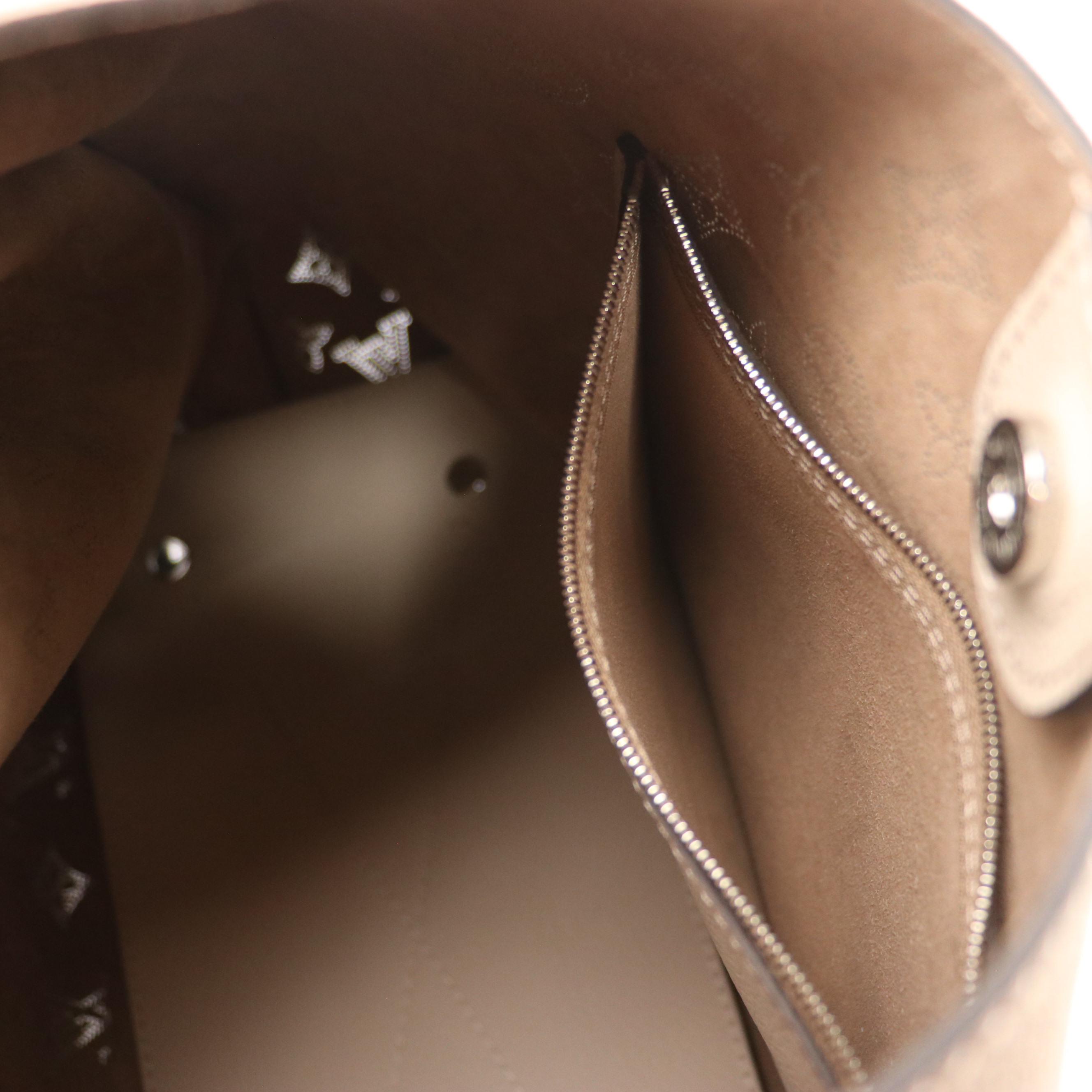 Louis Vuitton Carmel Hobo Bag in 'Galet Gray' Monogram Mahina Calfskin Leather