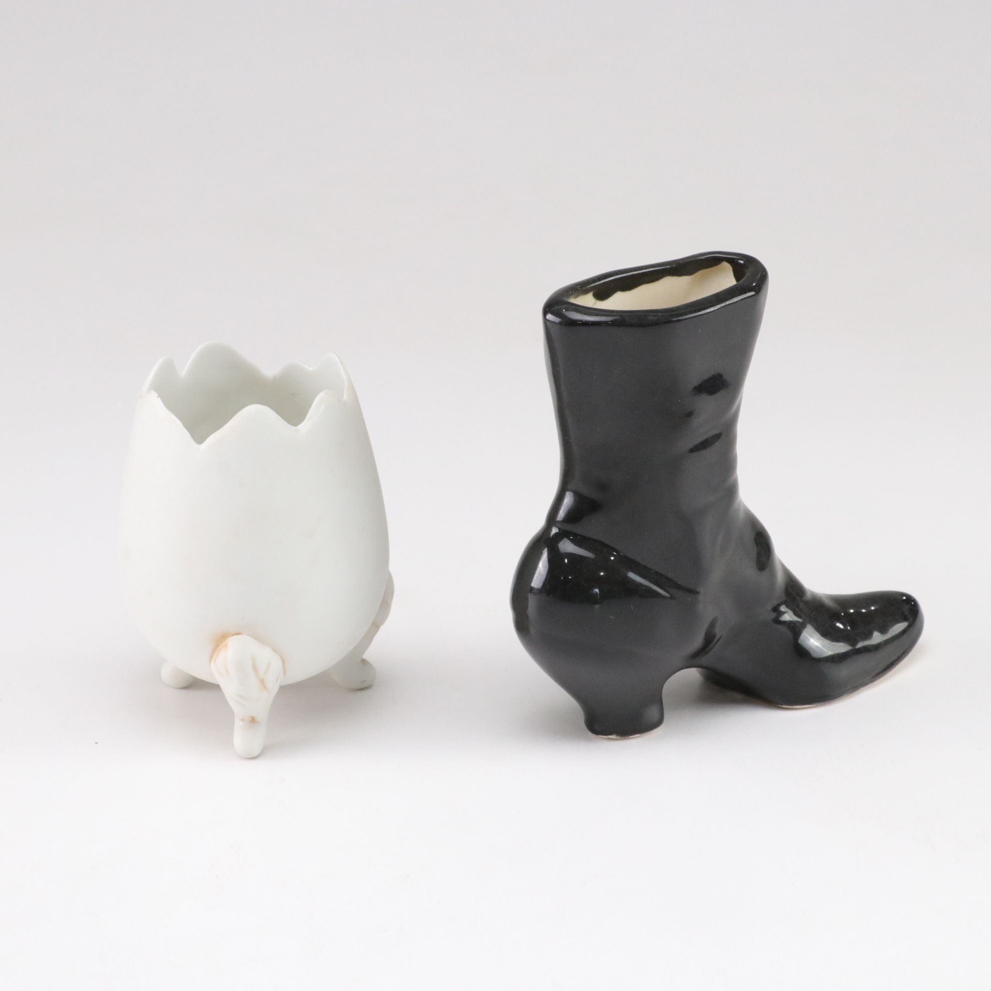 Hull Pottery Swan with Speckled Mint Green Pedestal Planter, Owls and More