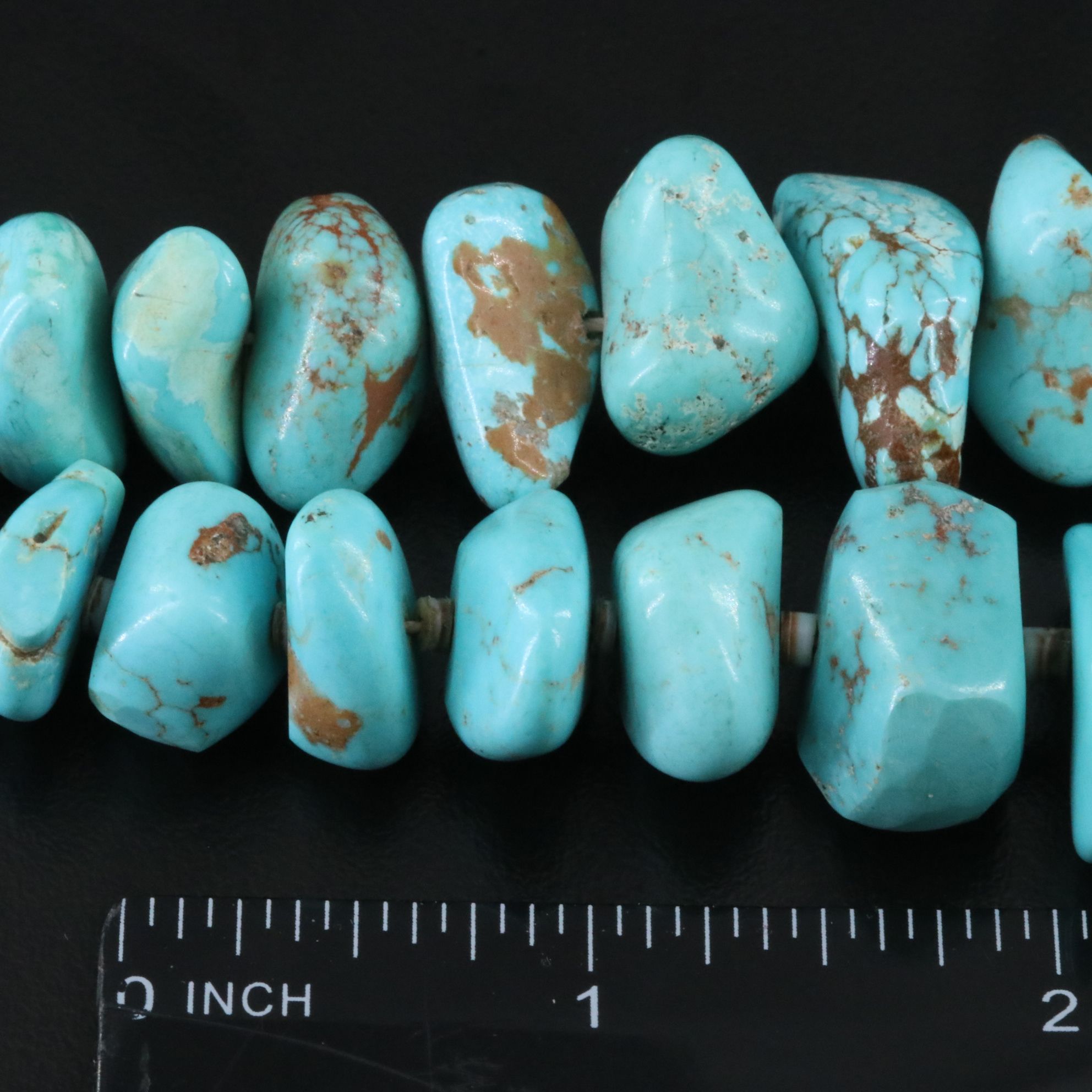 Turquoise and Shell Necklaces with Sterling Clasps