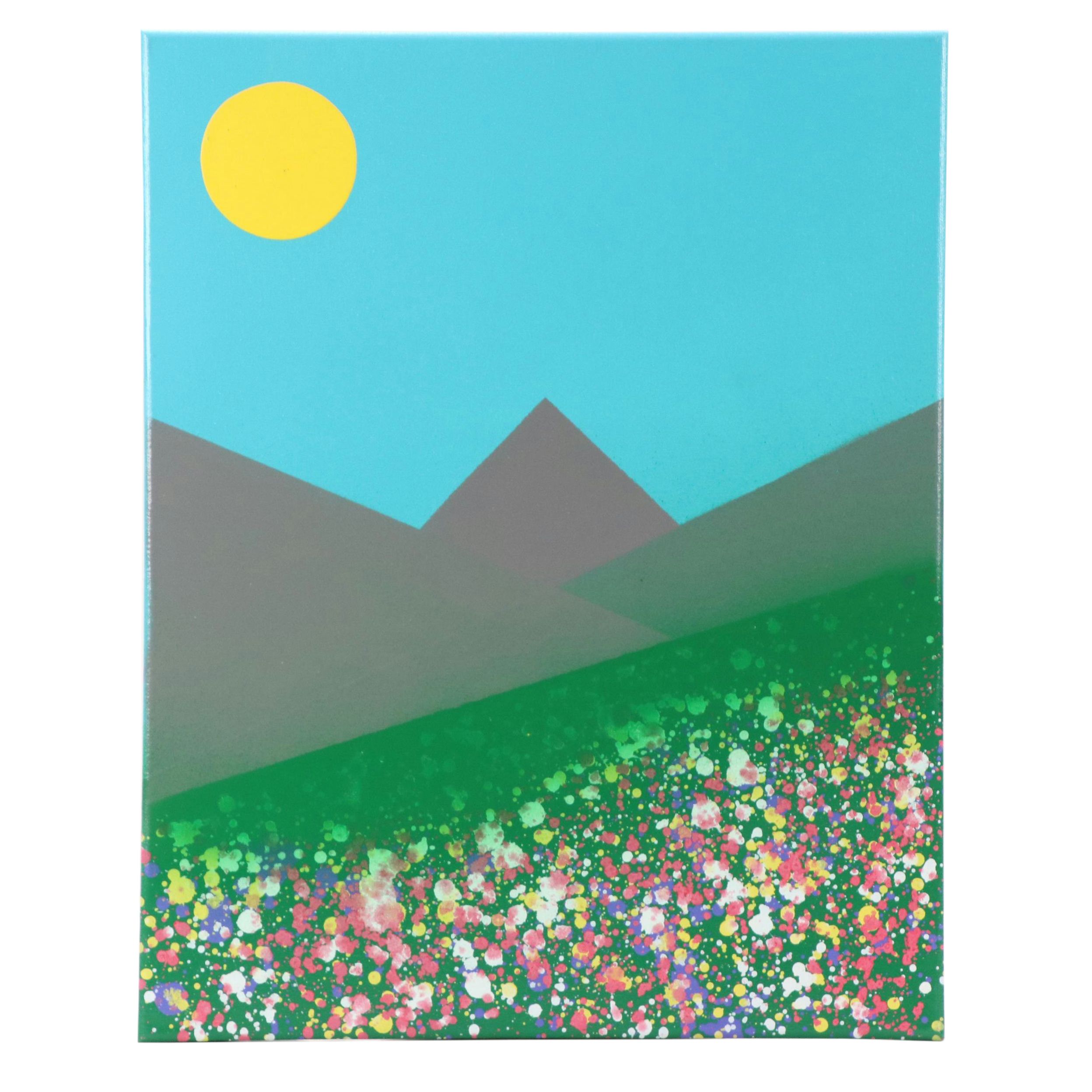 Jason Michael Durham Stylized Landscape Mixed Media Painting "Rocky Mountain..."