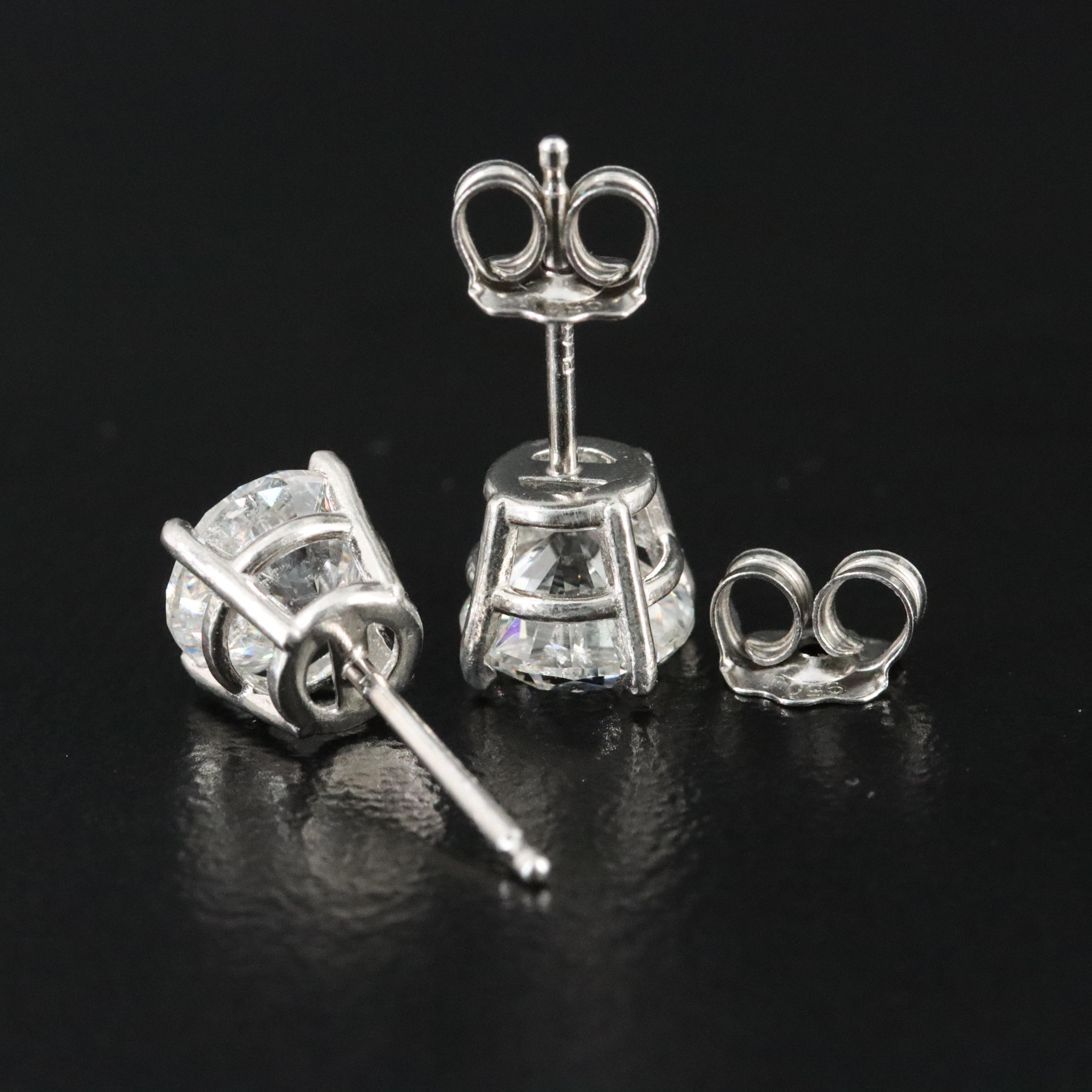 Platinum 2.02 CTW Diamond Stud Earrings with GIA eReports
