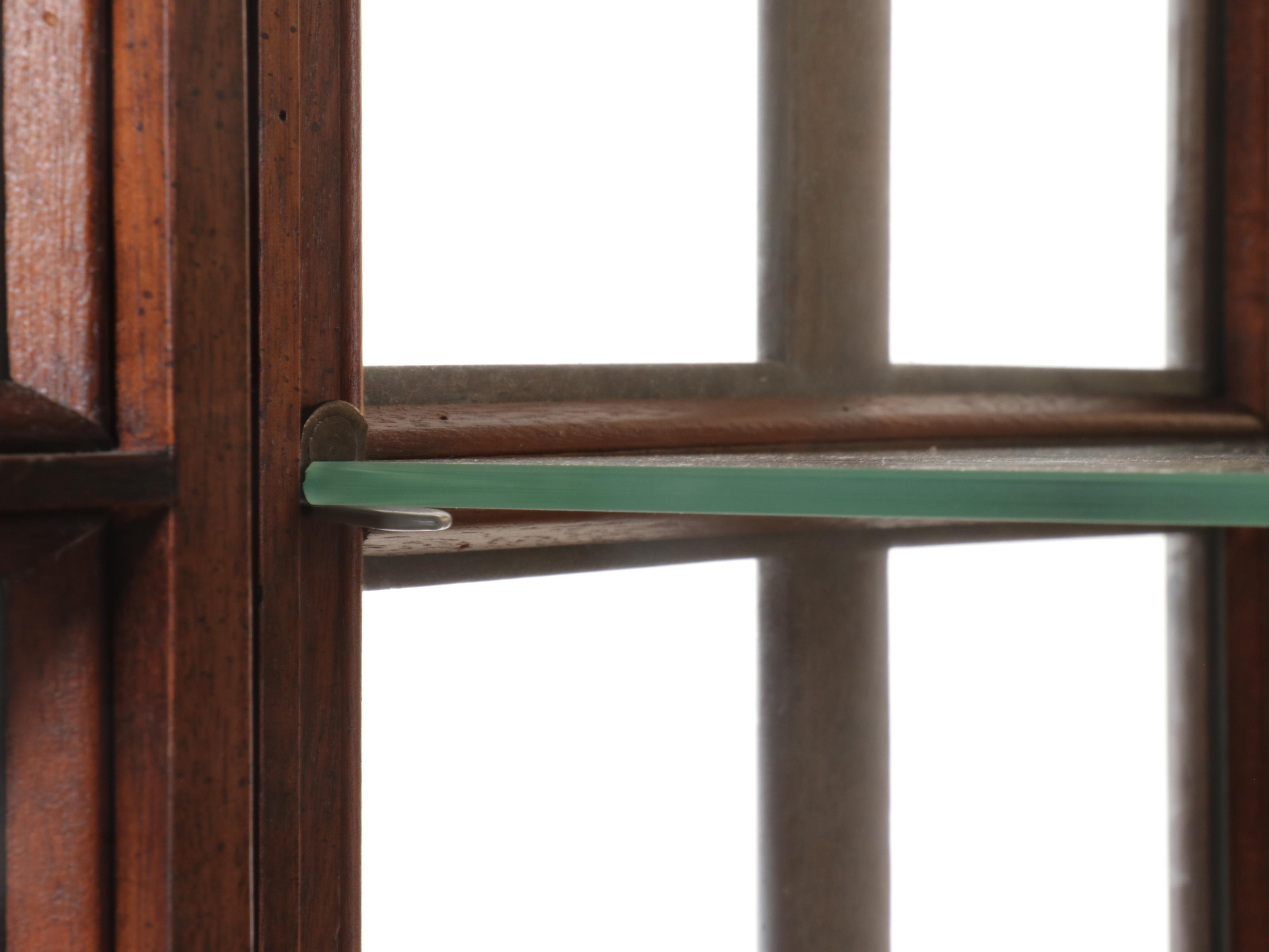 Traditional Illuminated Walnut Display Cabinet