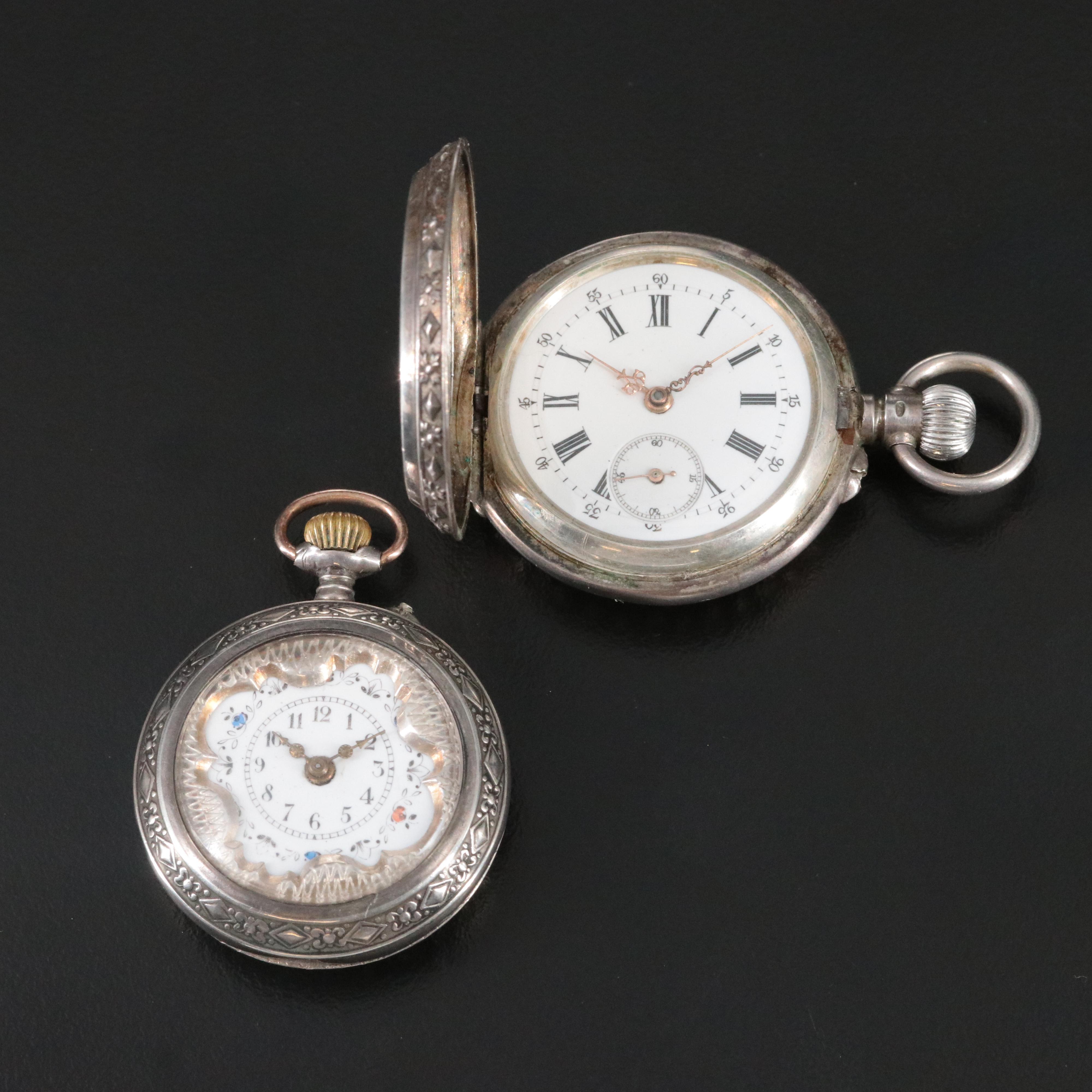 Two 800 Silver Pocket Watches