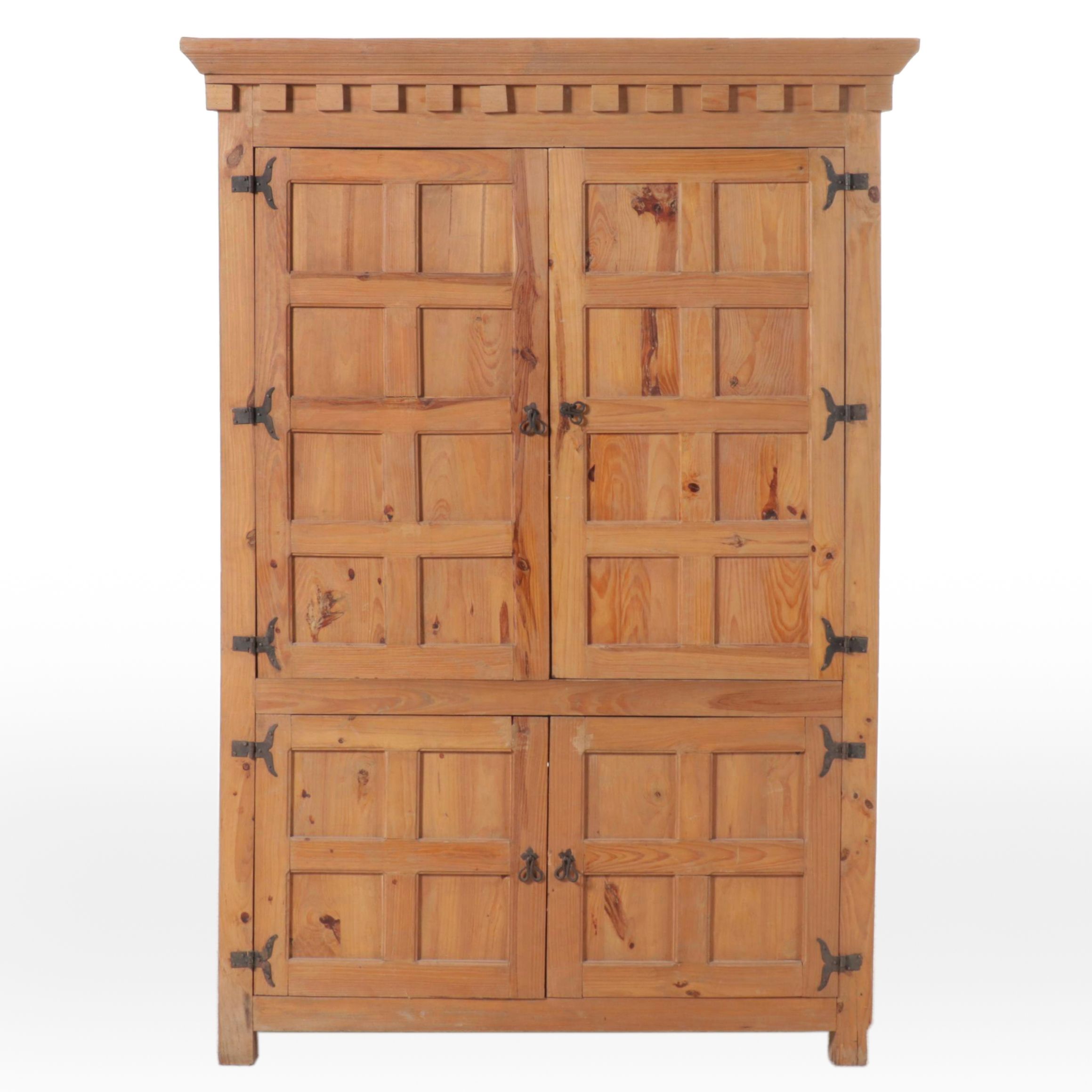 Arts & Crafts Style Pine Paneled Armoire