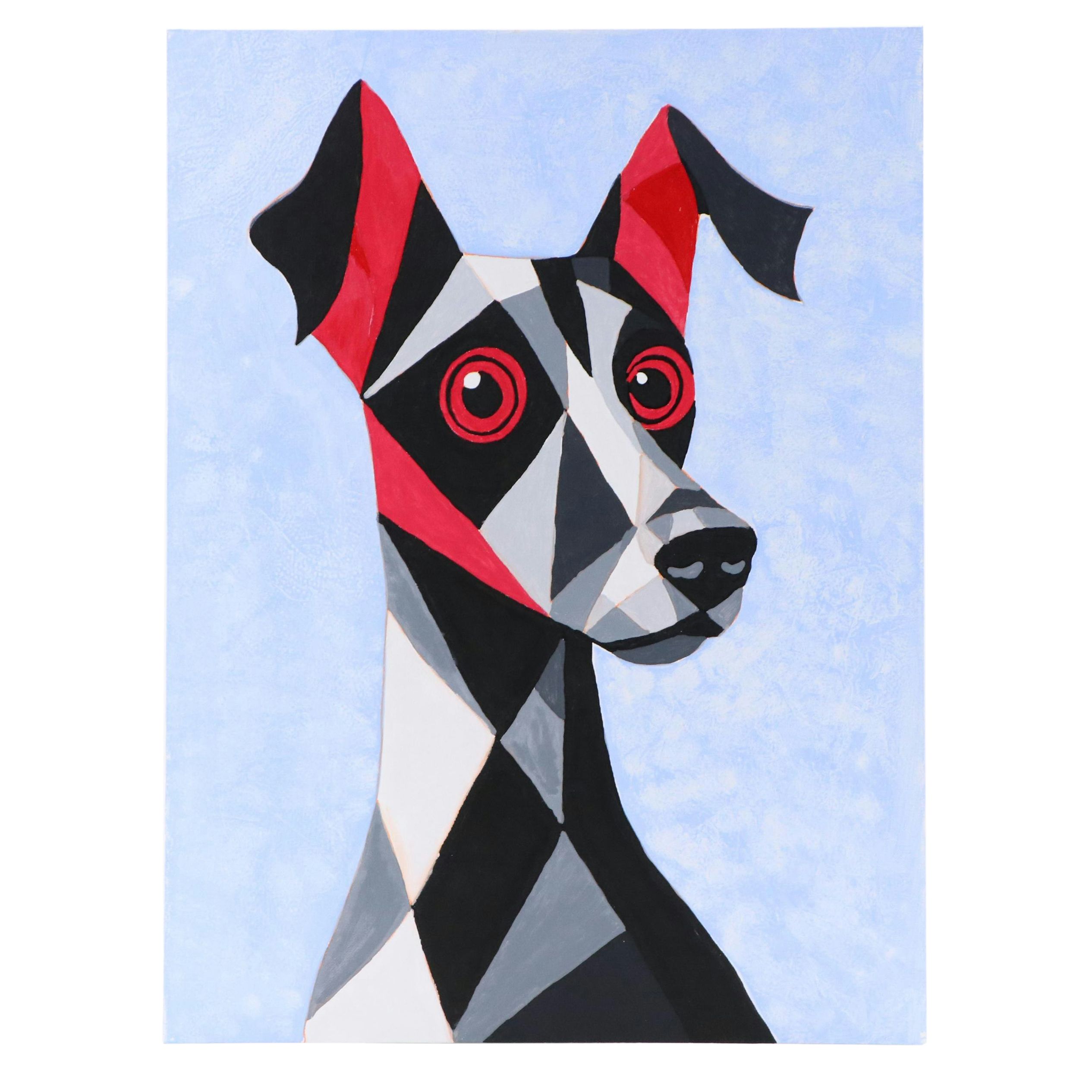deSanto Stylized Acrylic Painting of a Dog "Dogma Dream," 2025