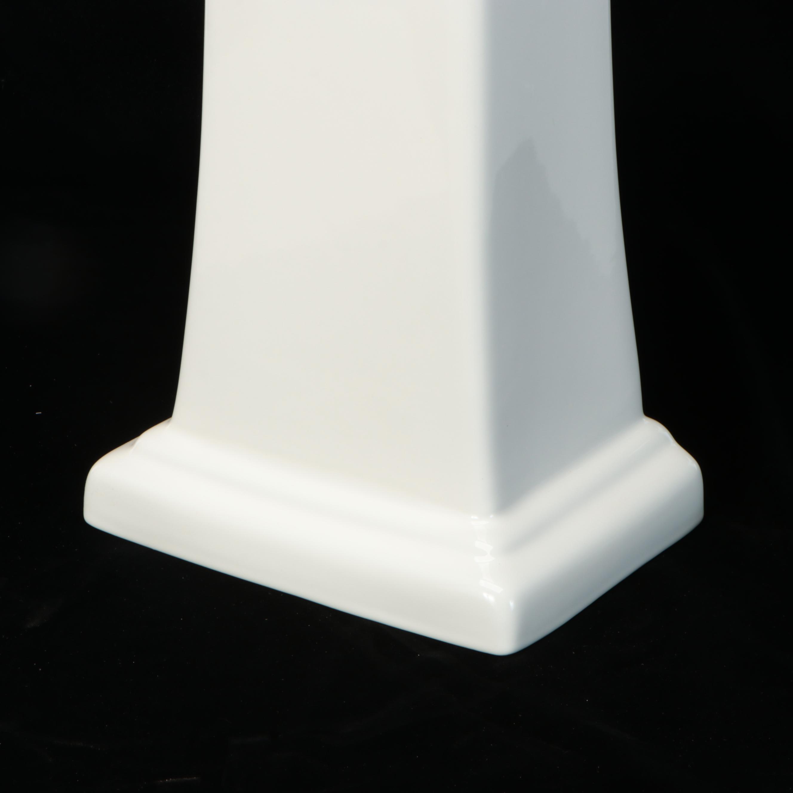 White Porcelain Pedestal Sink Base