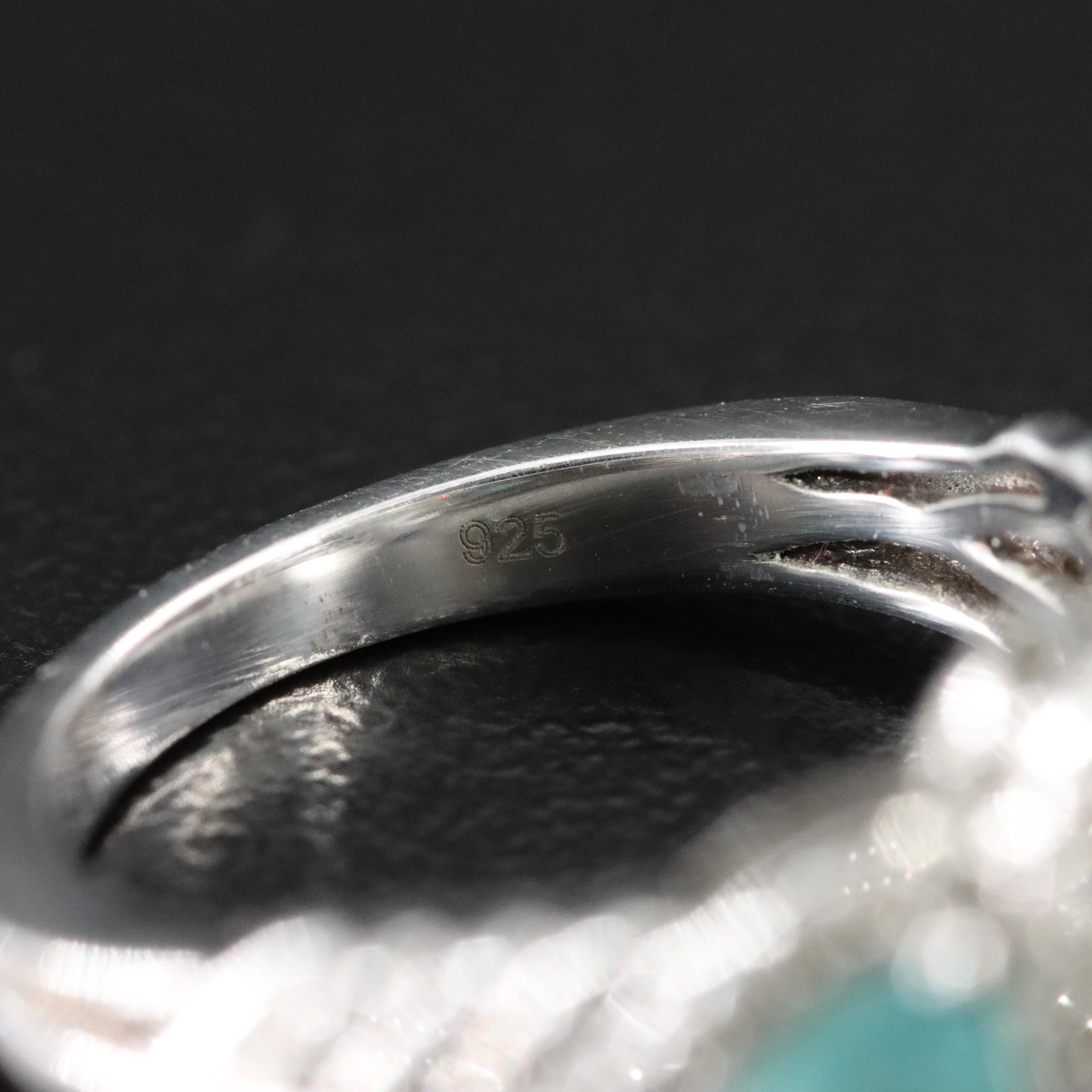 Sterling Grandidierite and Zircon with Feather Details on the Shoulder Ring