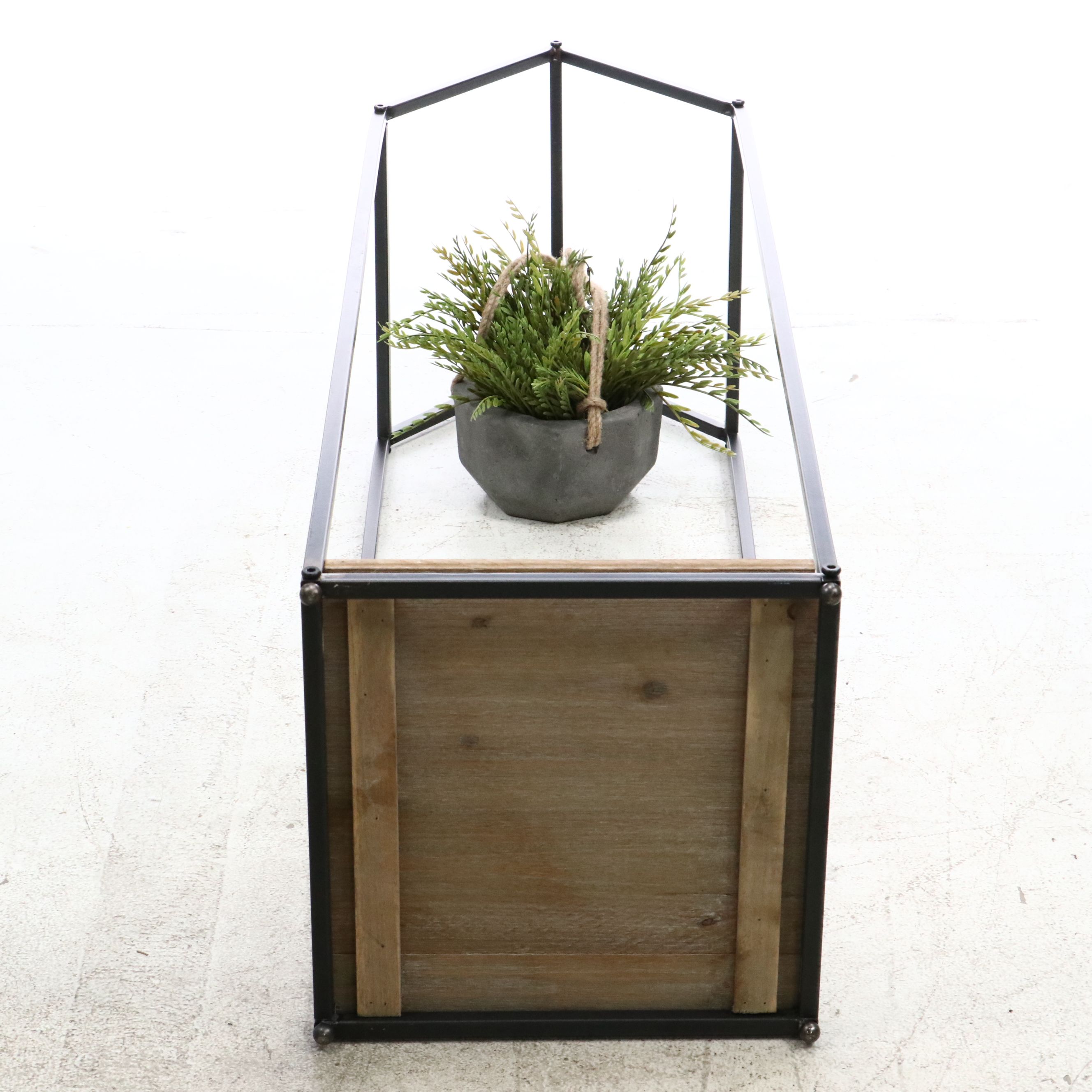 Contemporary Metal Frame Hanging Plant Holder