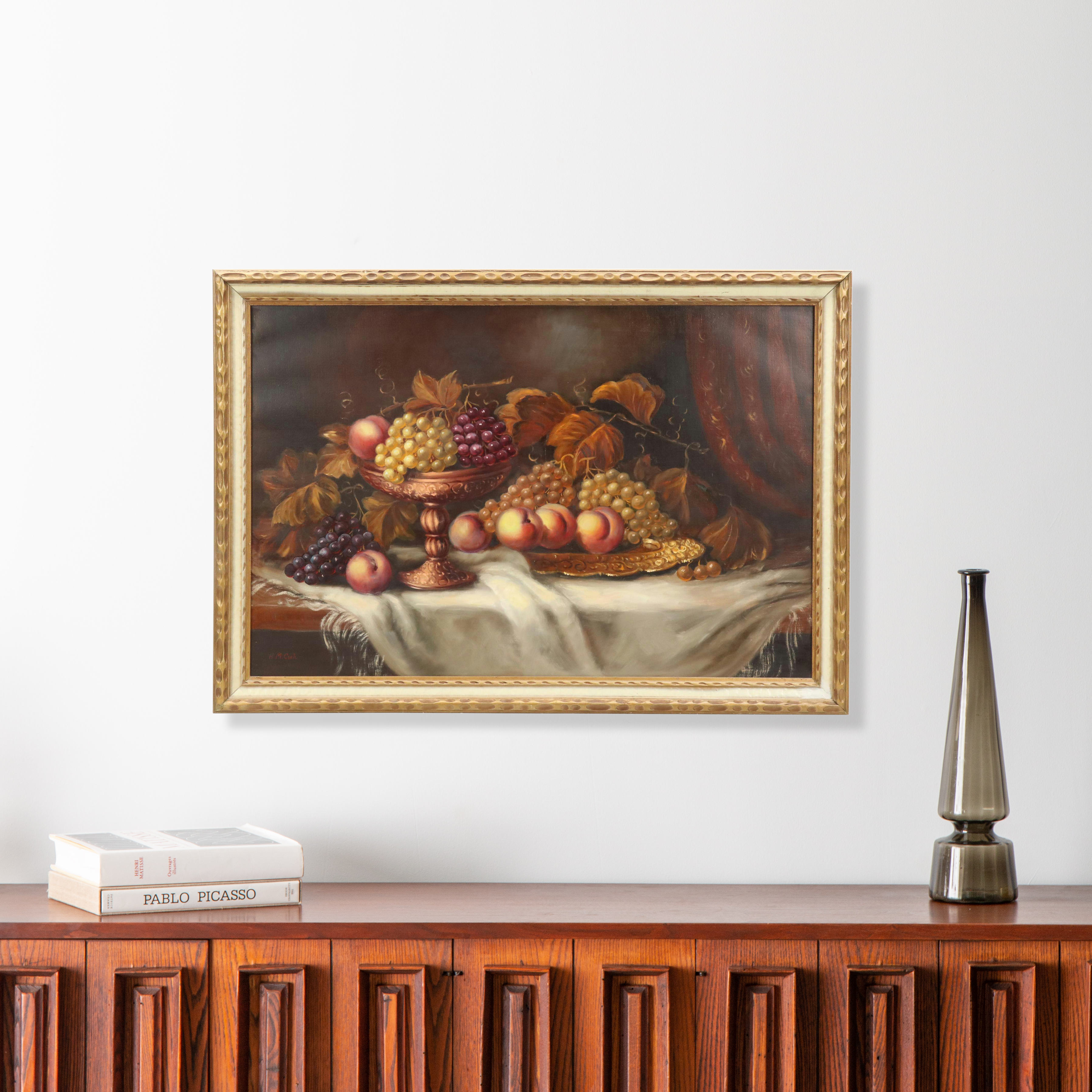 H.M. Csek Still Life Oil Painting of Autumnal Harvest