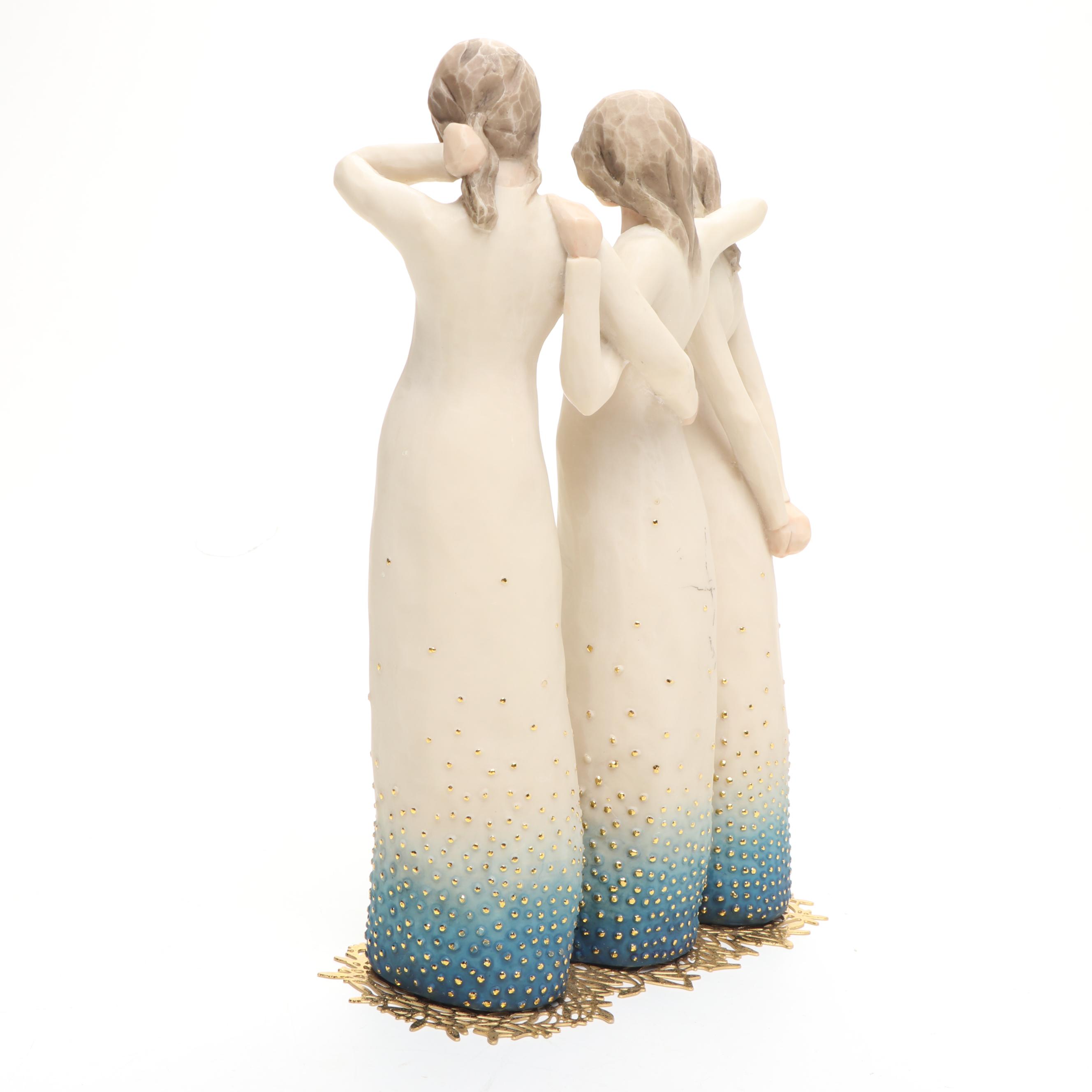 Willow Tree "By My Side" Figurine with Painted Wood Birdhouses