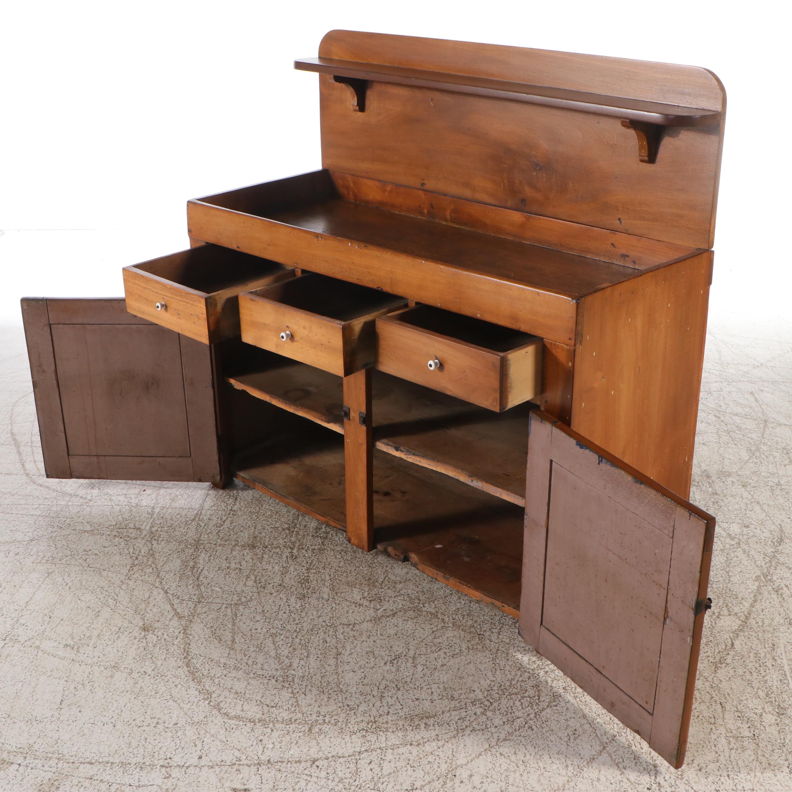 American Primitive Style Wood Dry Sink