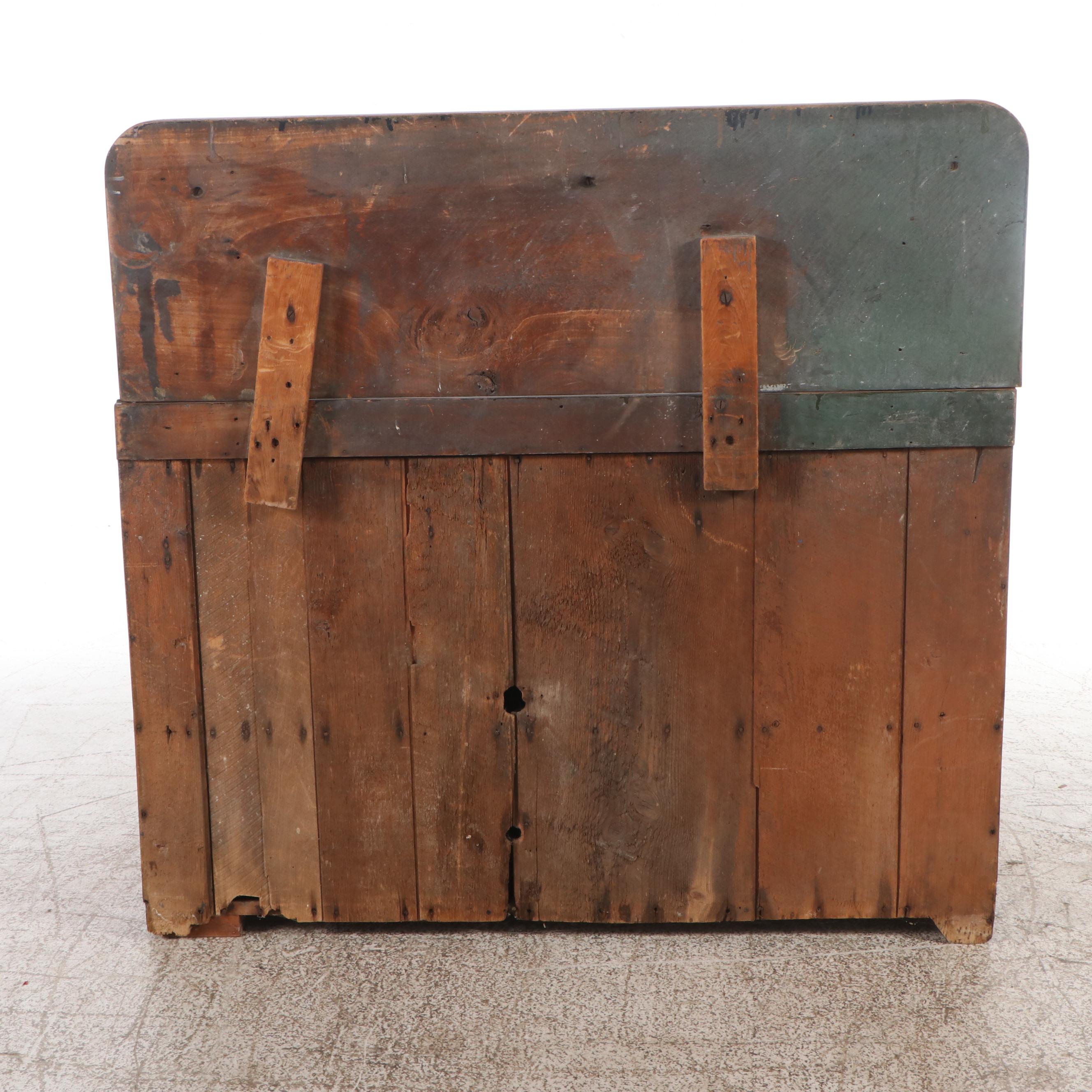 American Primitive Style Wood Dry Sink