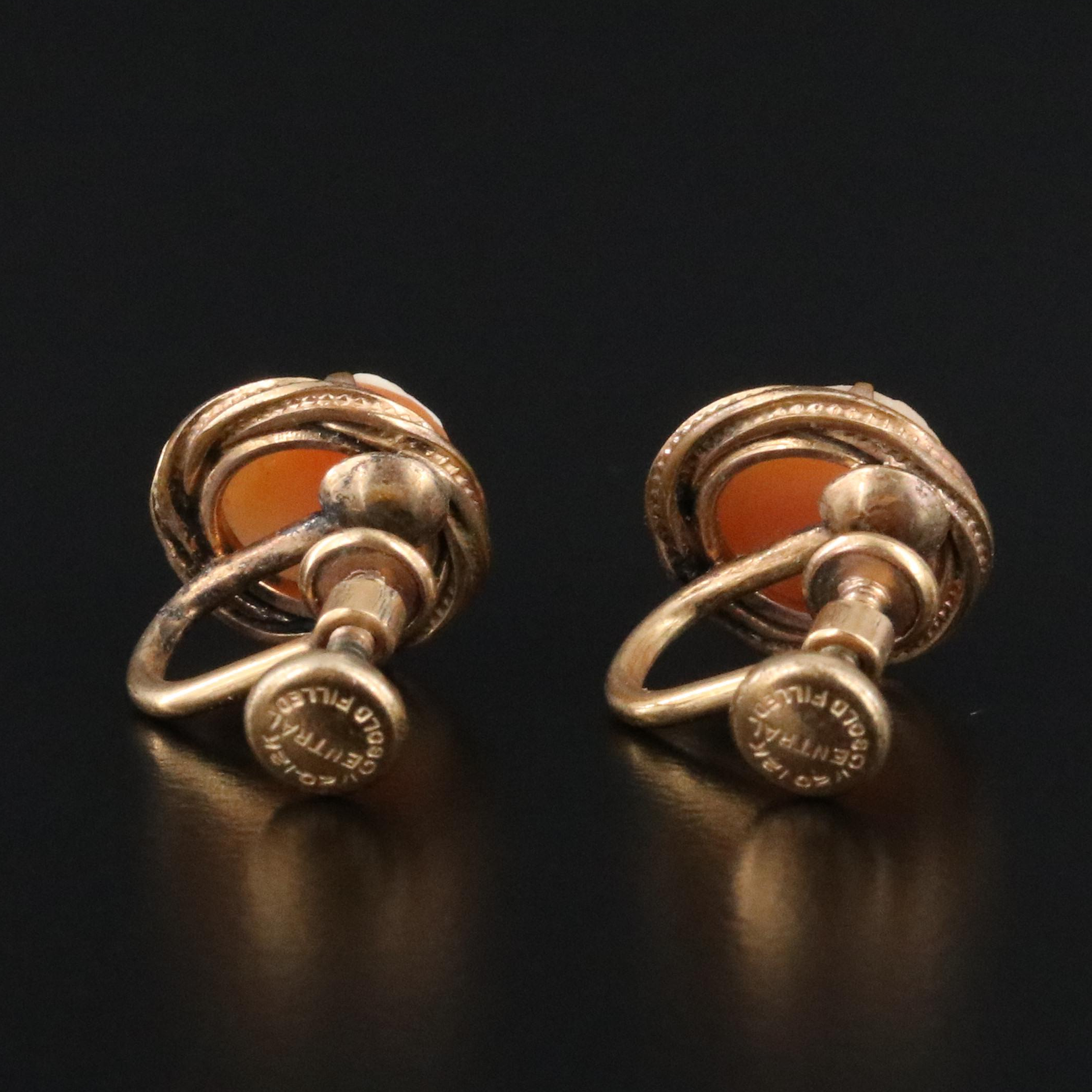 Gold-Filled Cameo Earrings