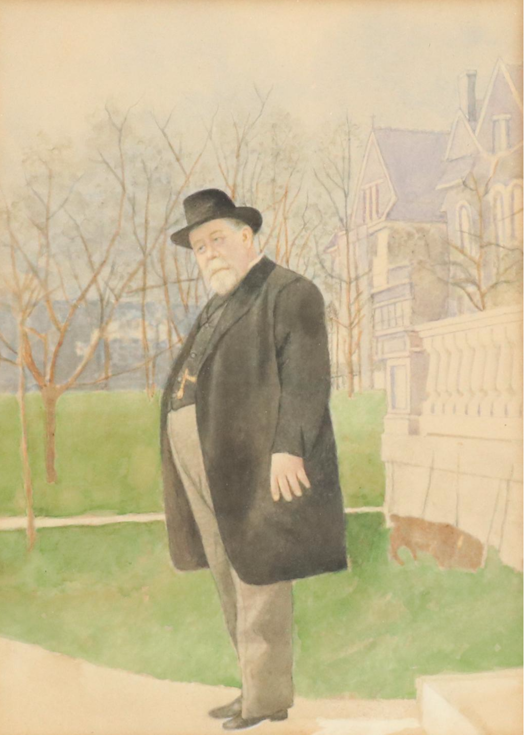 Watercolor Painting of Gentleman, Late 19th Century