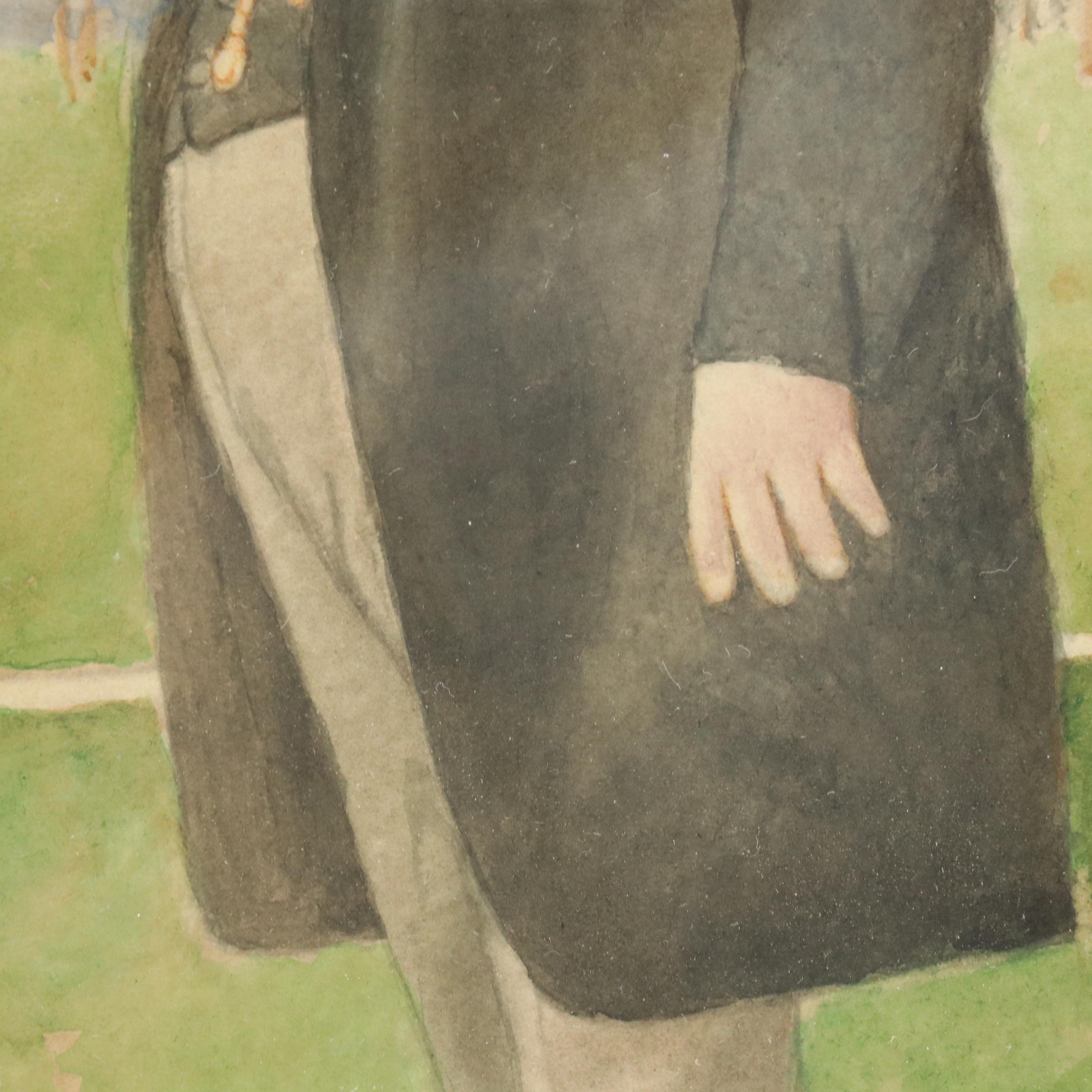 Watercolor Painting of Gentleman, Late 19th Century